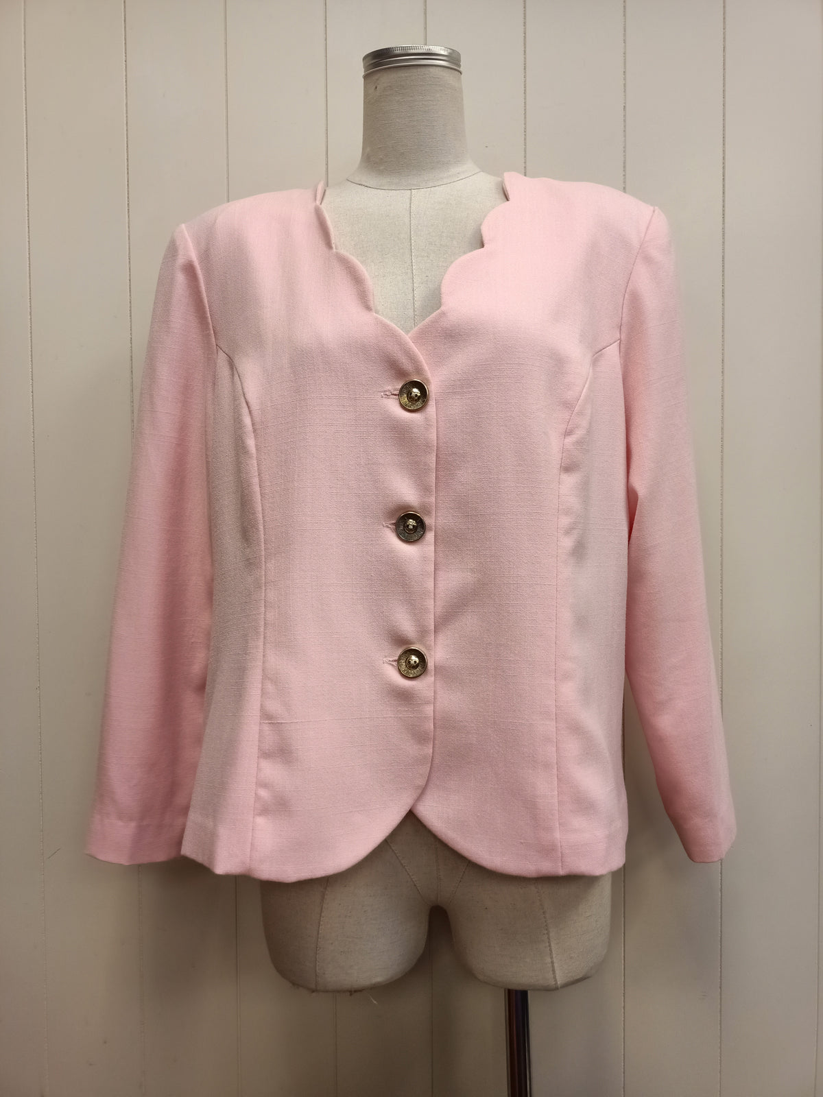 Vintage Pastel Pink Scallop Jacket