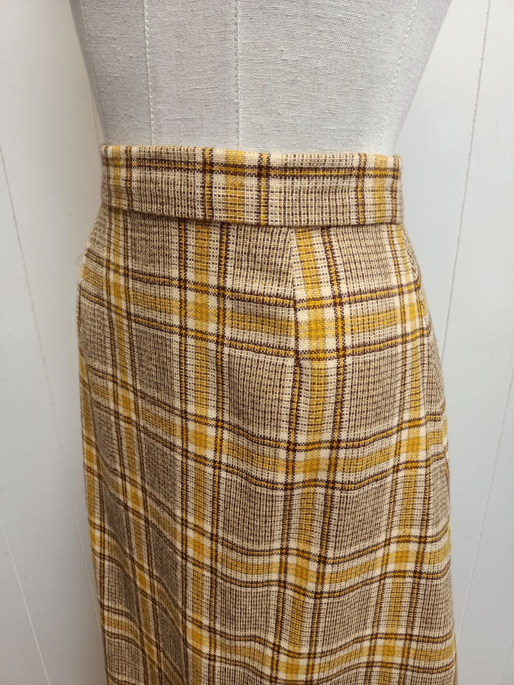 Vintage Mustard Plaid Skirt