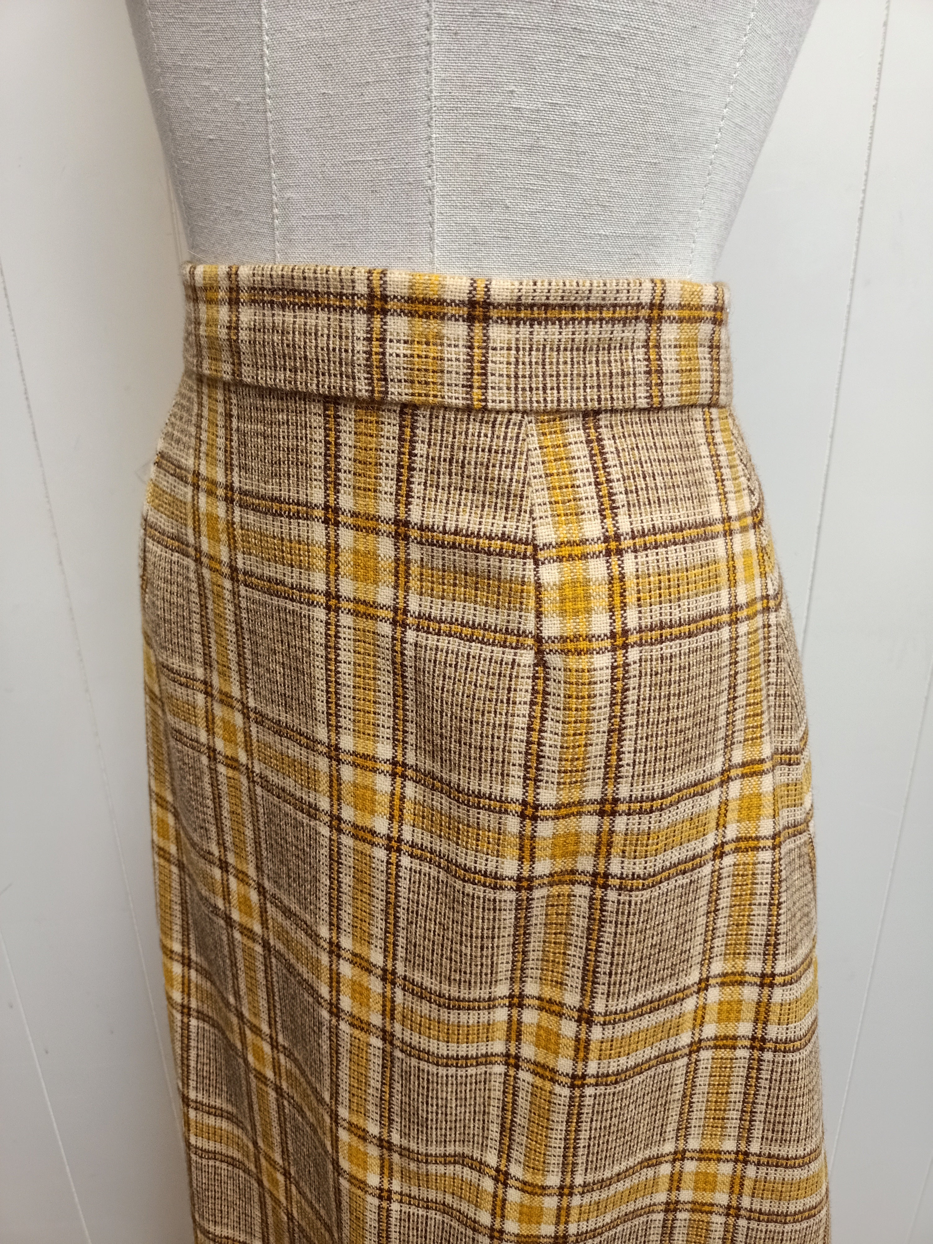 Vintage Mustard Plaid Skirt
