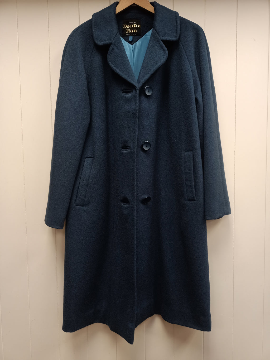 Vintage Donna Rae Midnight Teal Coat