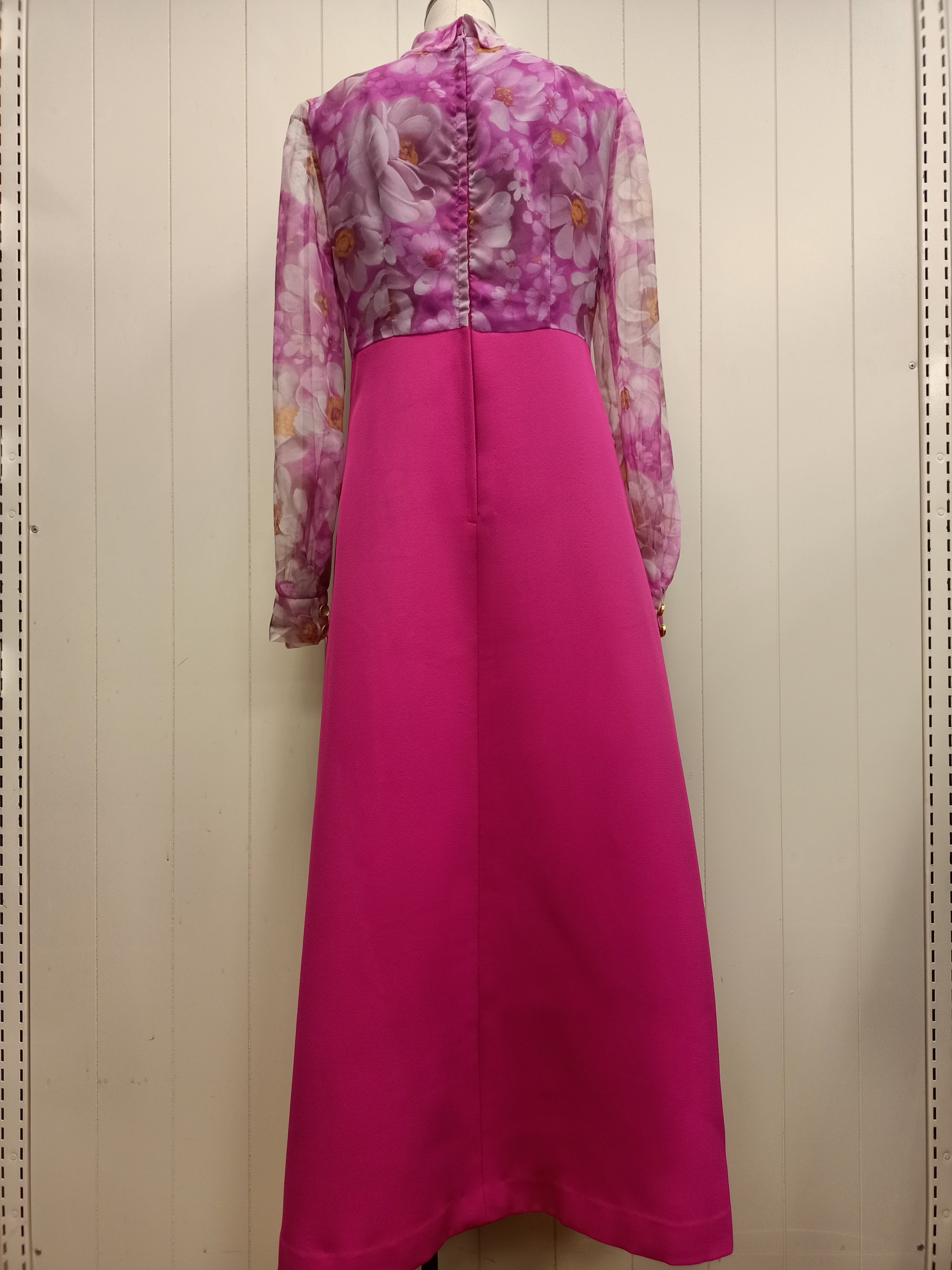 Vintage Fuchsia Maxi Dress
