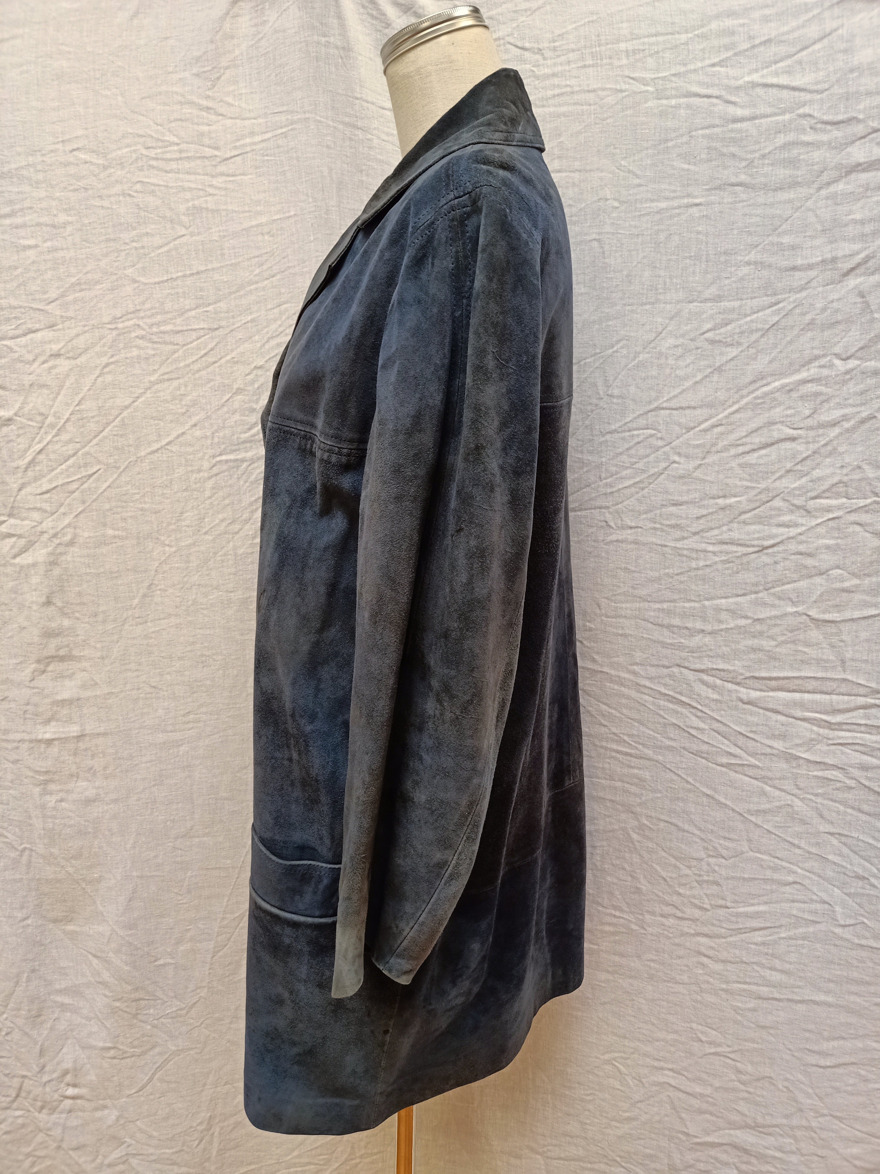Vintage Navy Suede Jacket