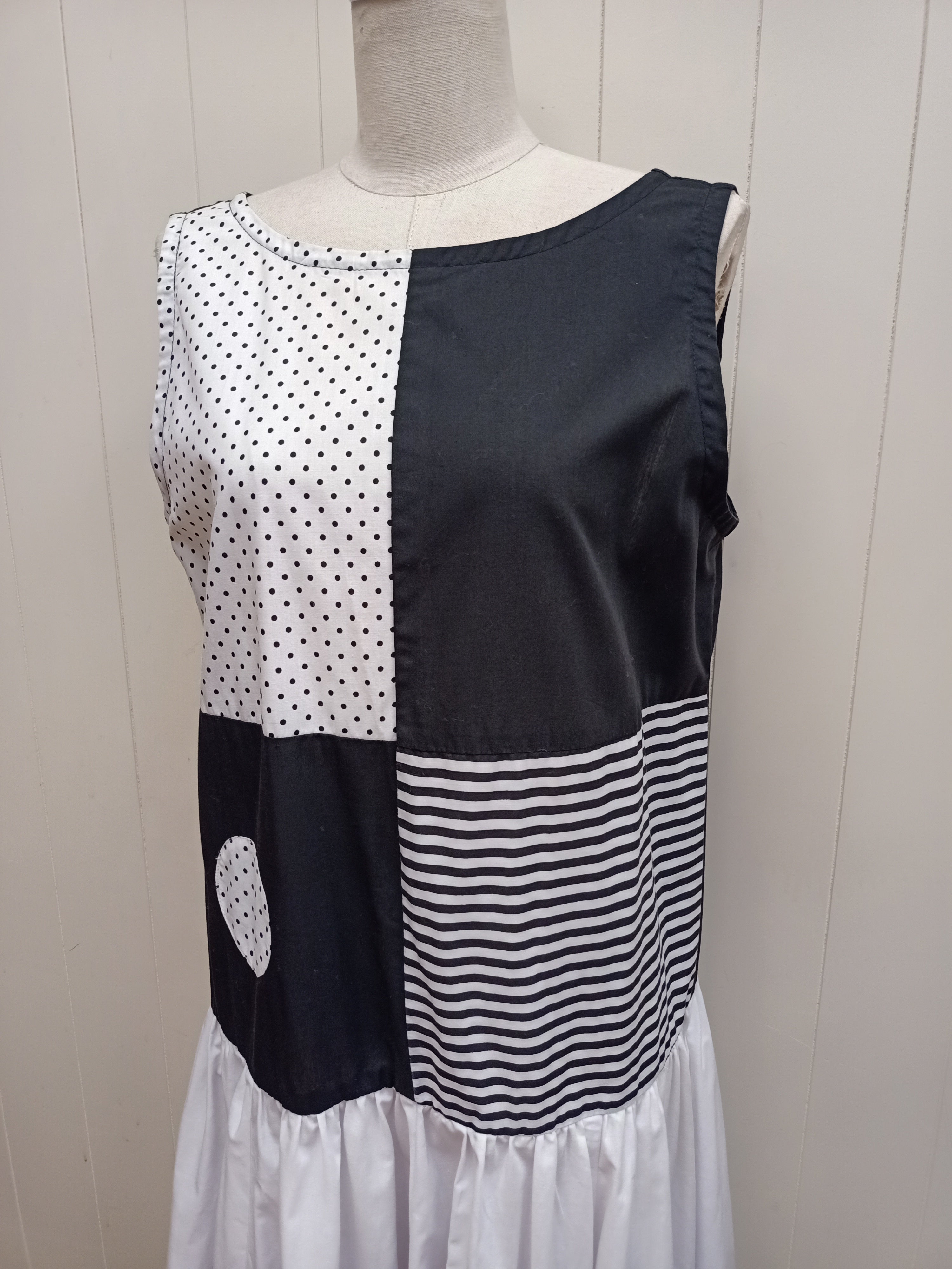 Vintage Geometric Patchwork Dress