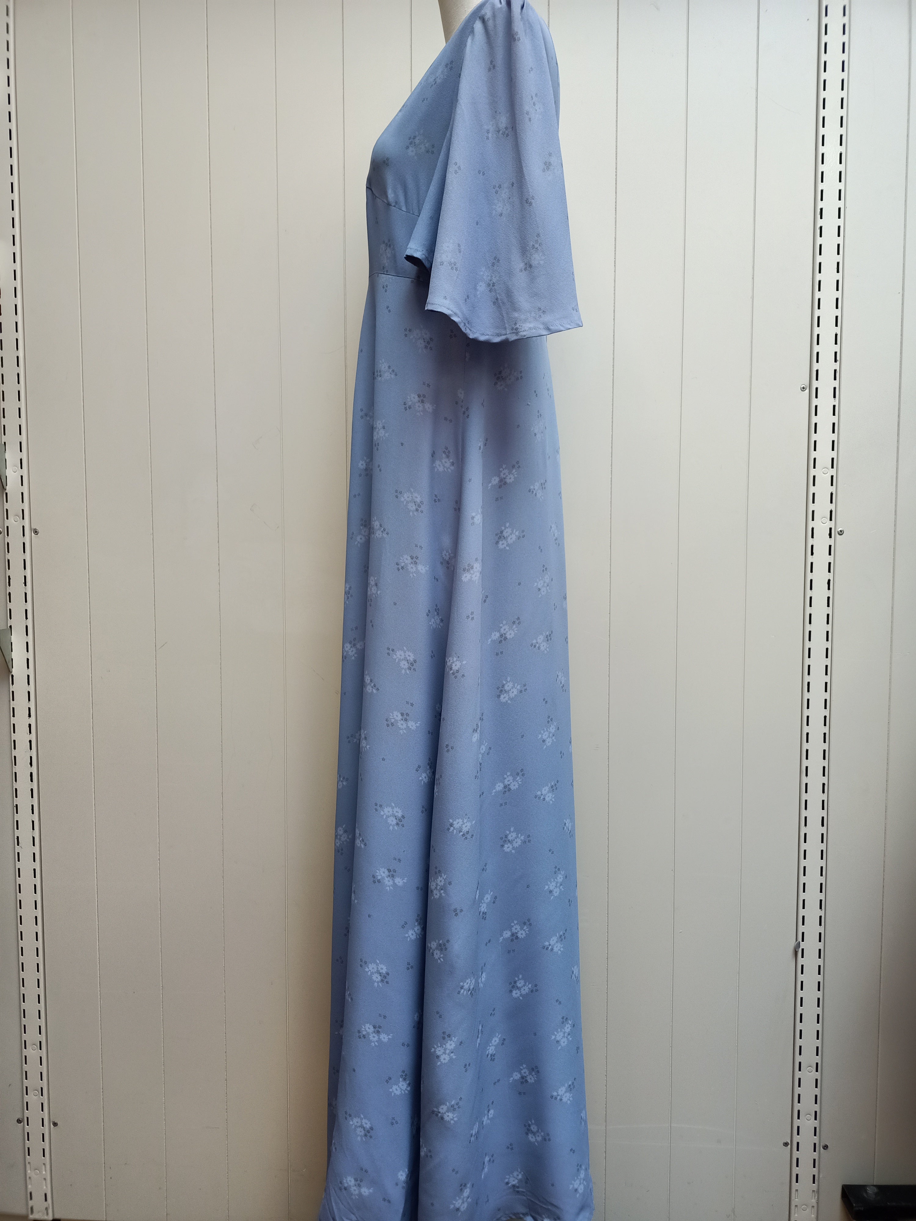 Vintage Pastel Blue Floral Dress