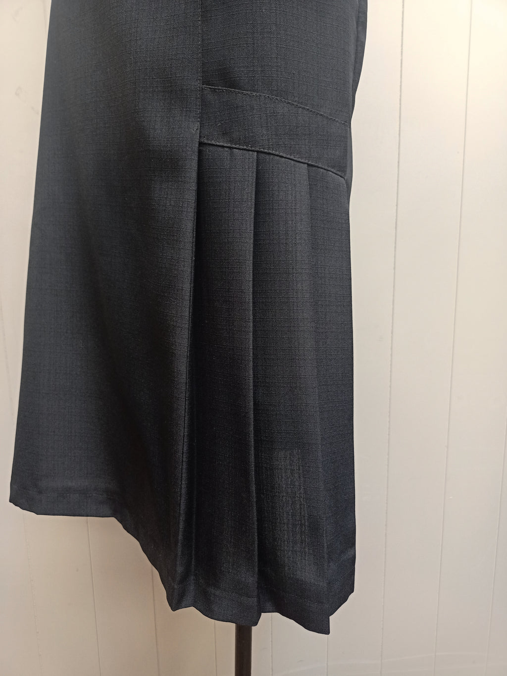 Vintage Black Pencil Side Pleat Skirt