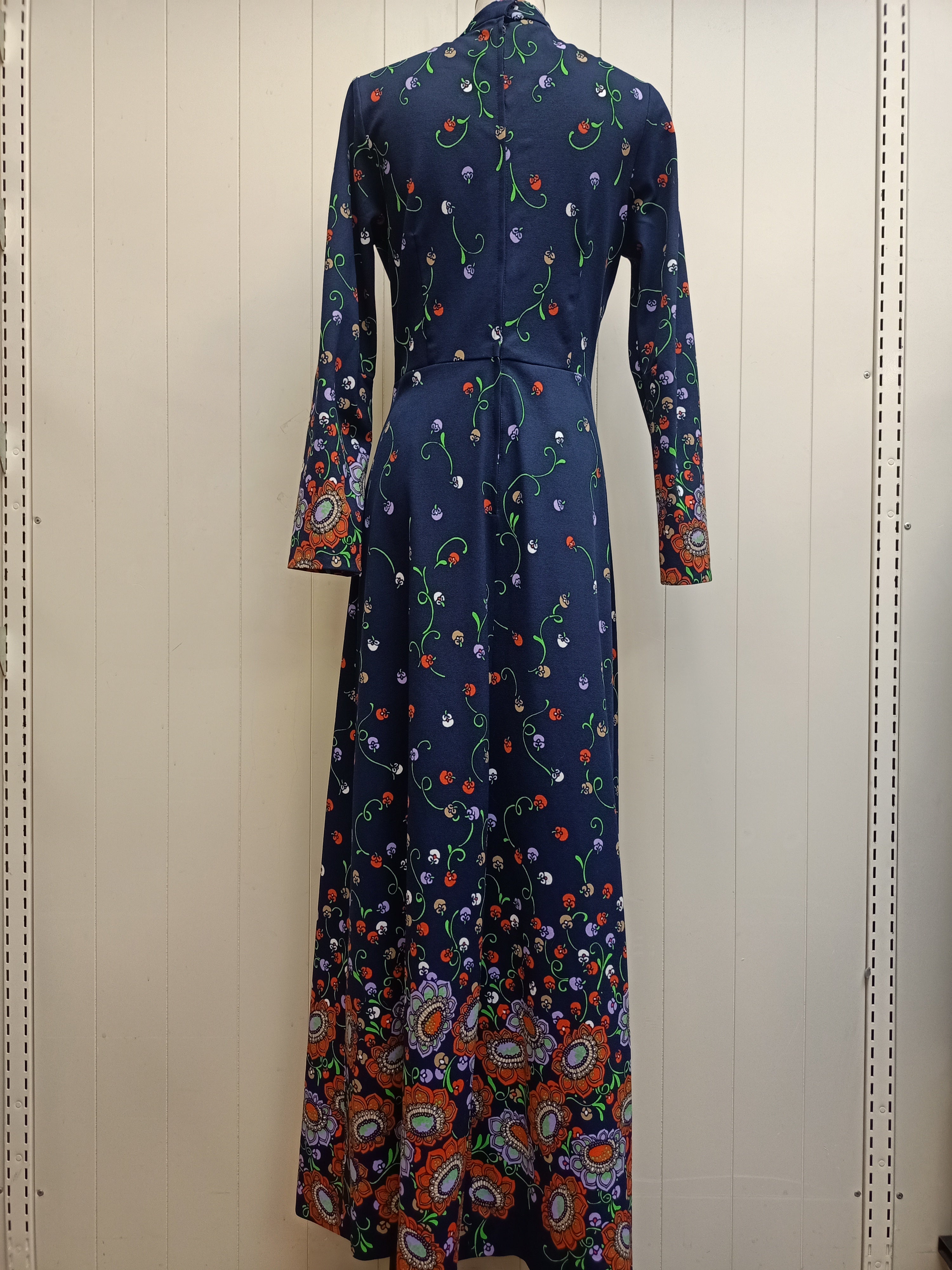 Vintage Navy Border Maxi Dress