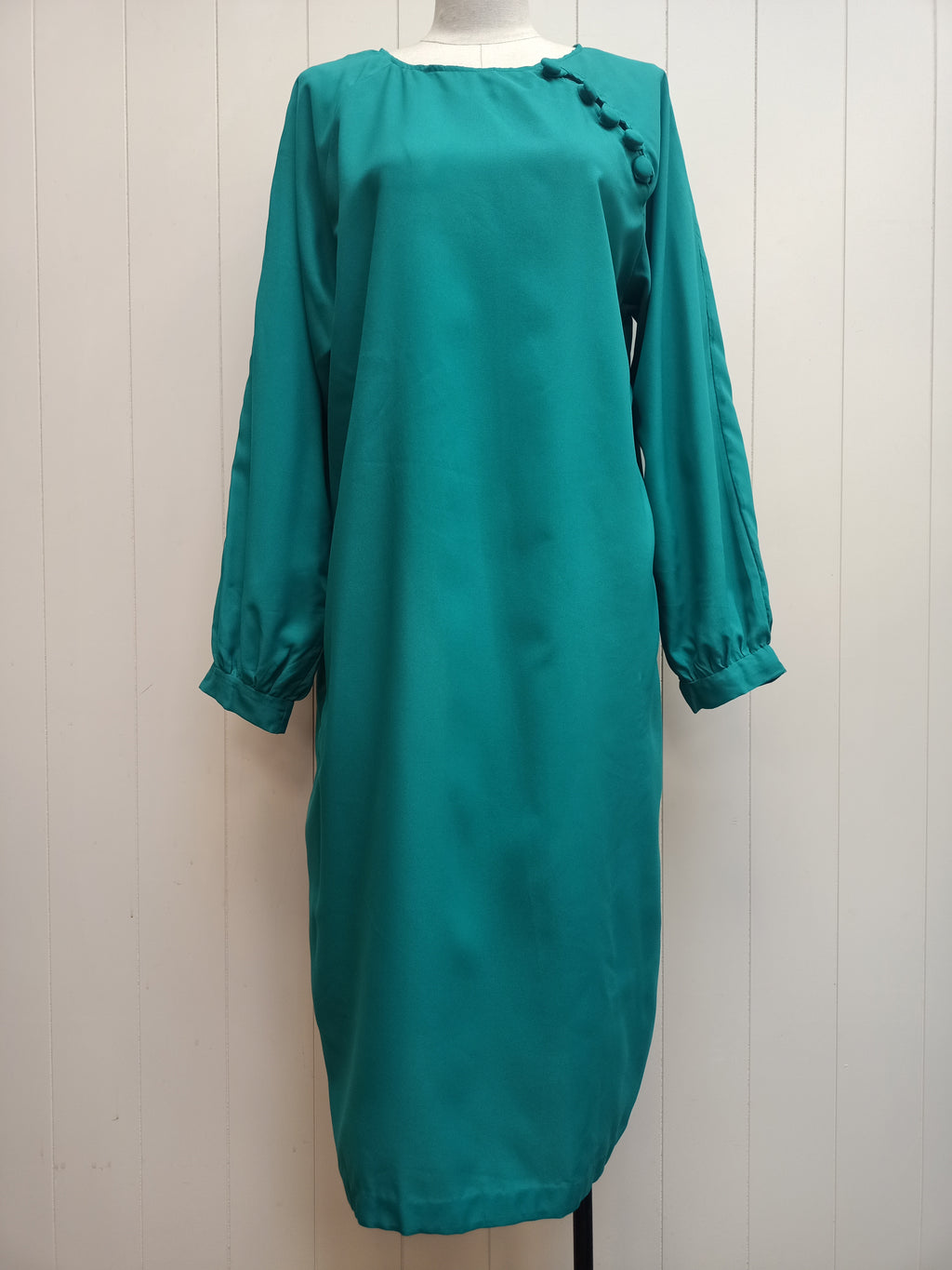Vintage Teal Button Dress