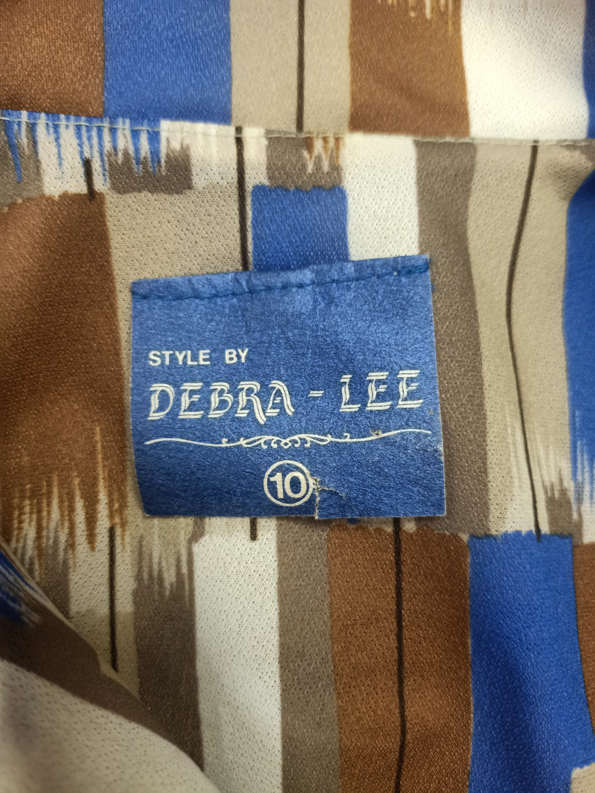 Vintage Debra-Lee Striped Border Dress