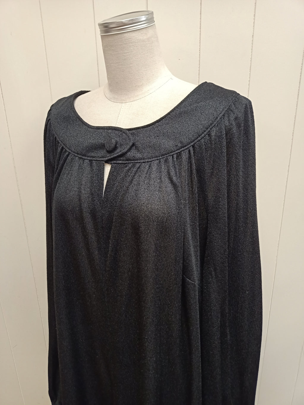 Vintage Black Peasant Dress
