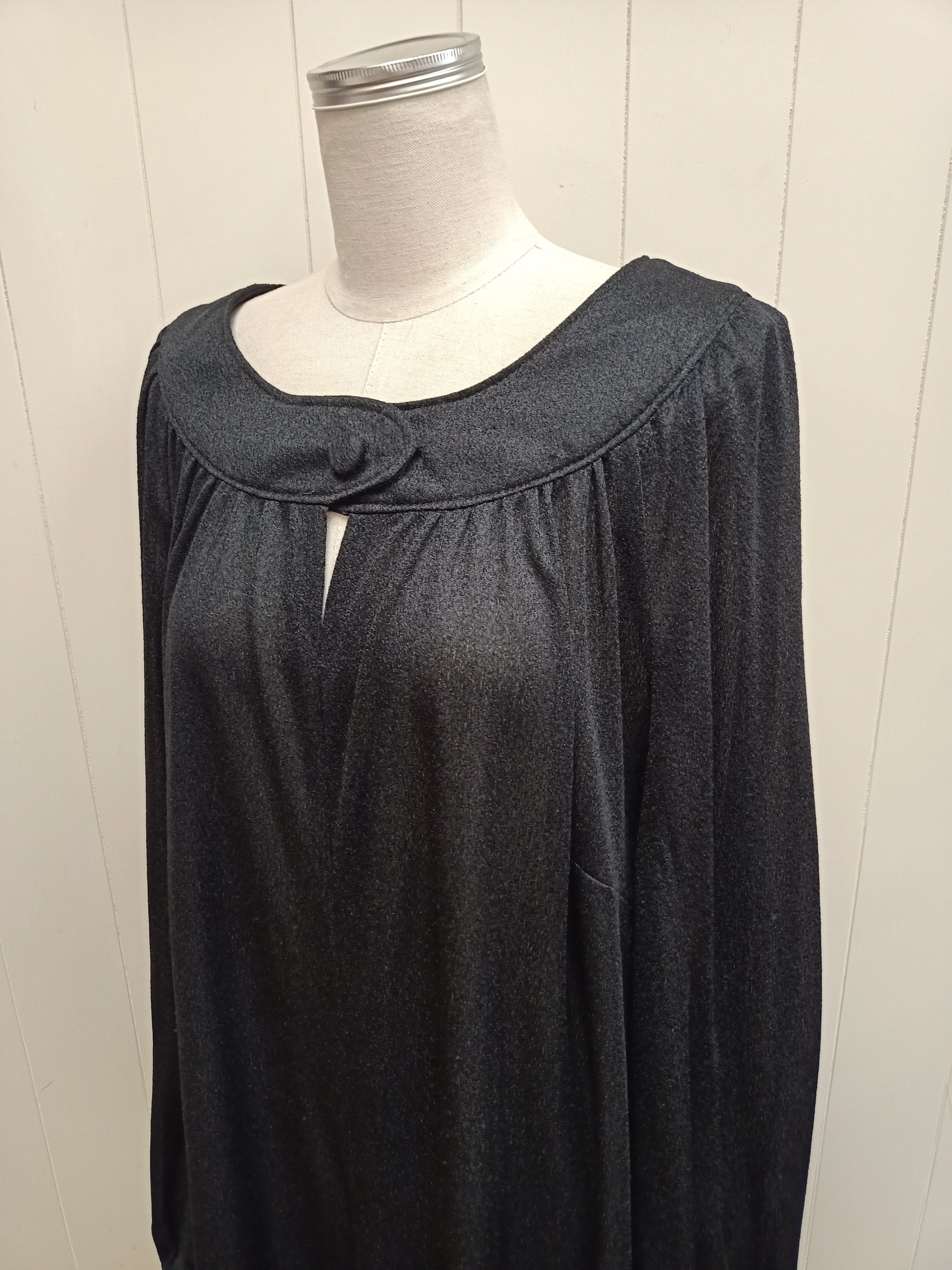 Vintage Black Peasant Dress