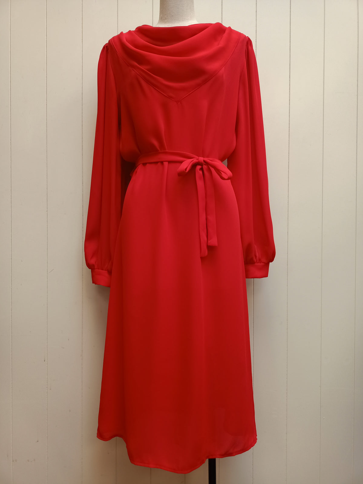 Vintage Miss Jennie Cowl Neck Chiffon Dress