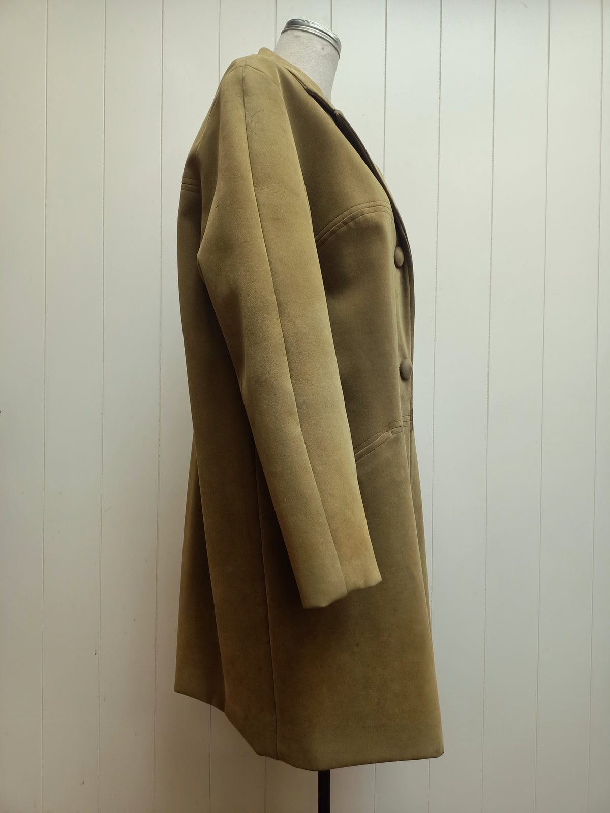 Vintage Wayfarer Green Faux Suede Coat