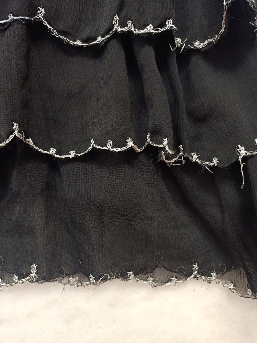 Barkins Ruffle Chiffon Dress