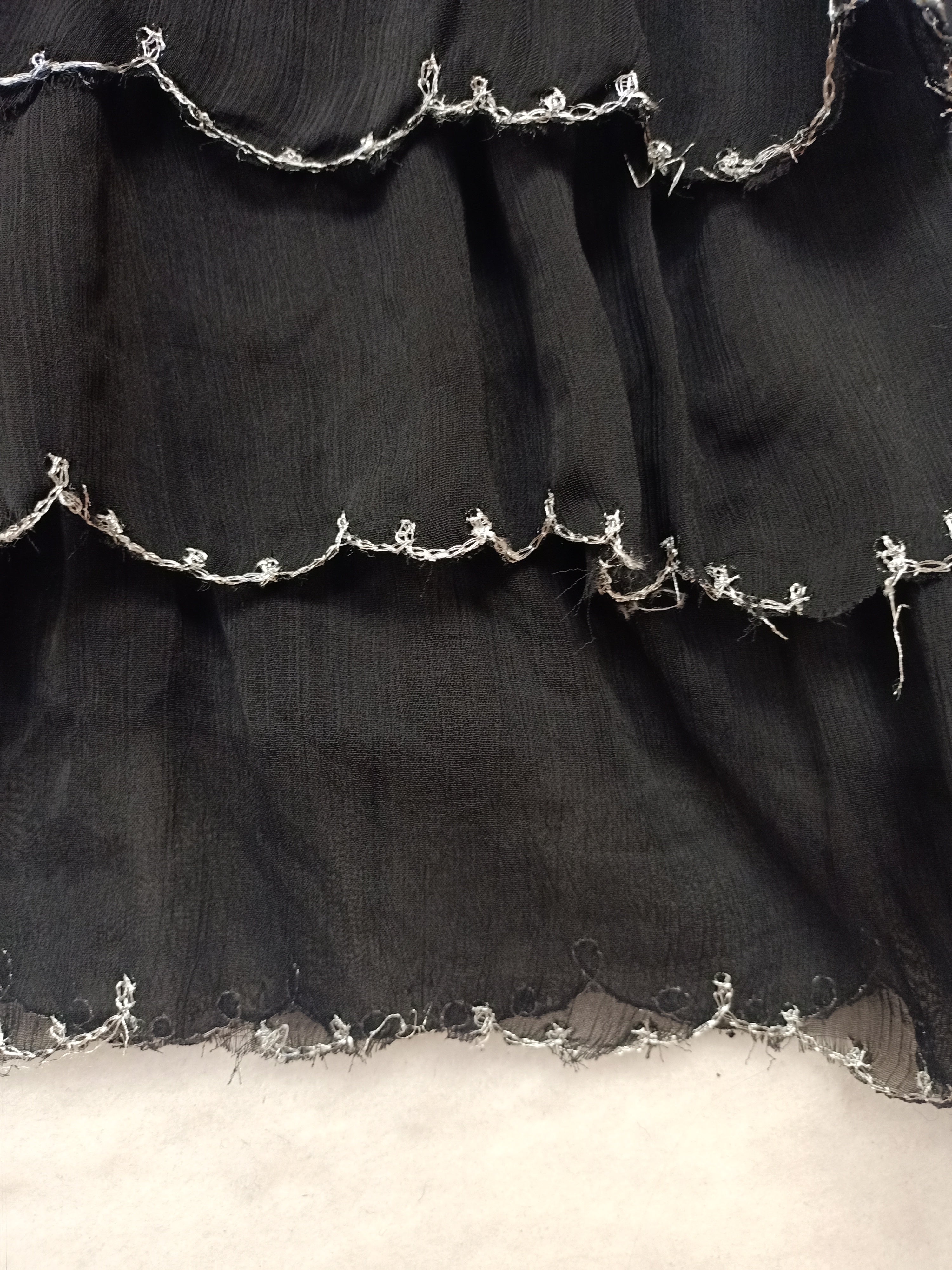 Barkins Ruffle Chiffon Dress