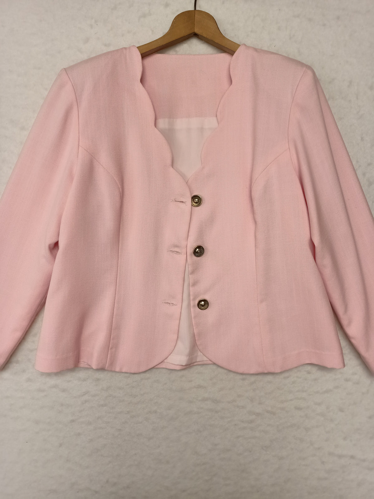 Vintage Pastel Pink Scallop Jacket