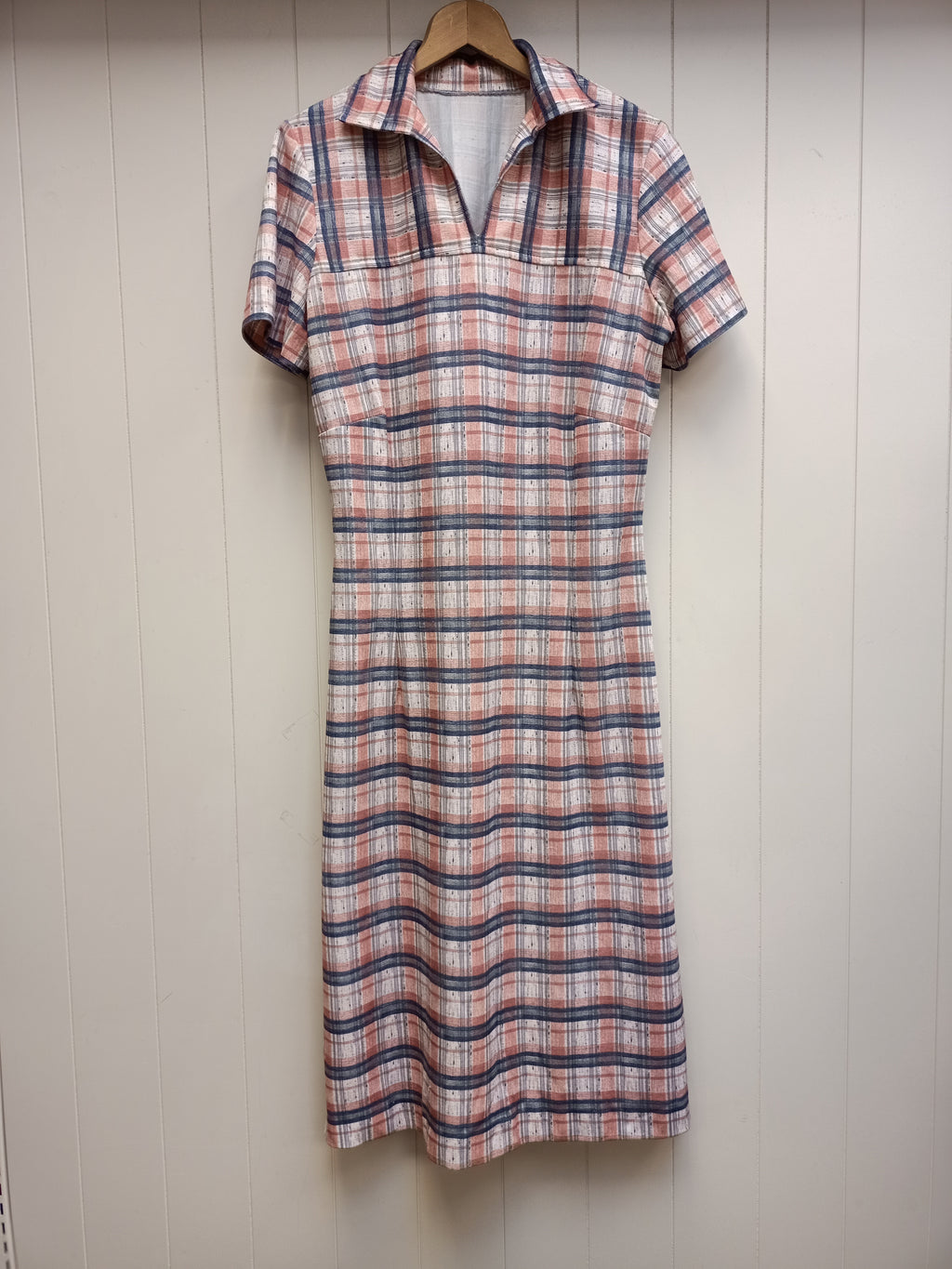 Vintage Peach Plaid Dress