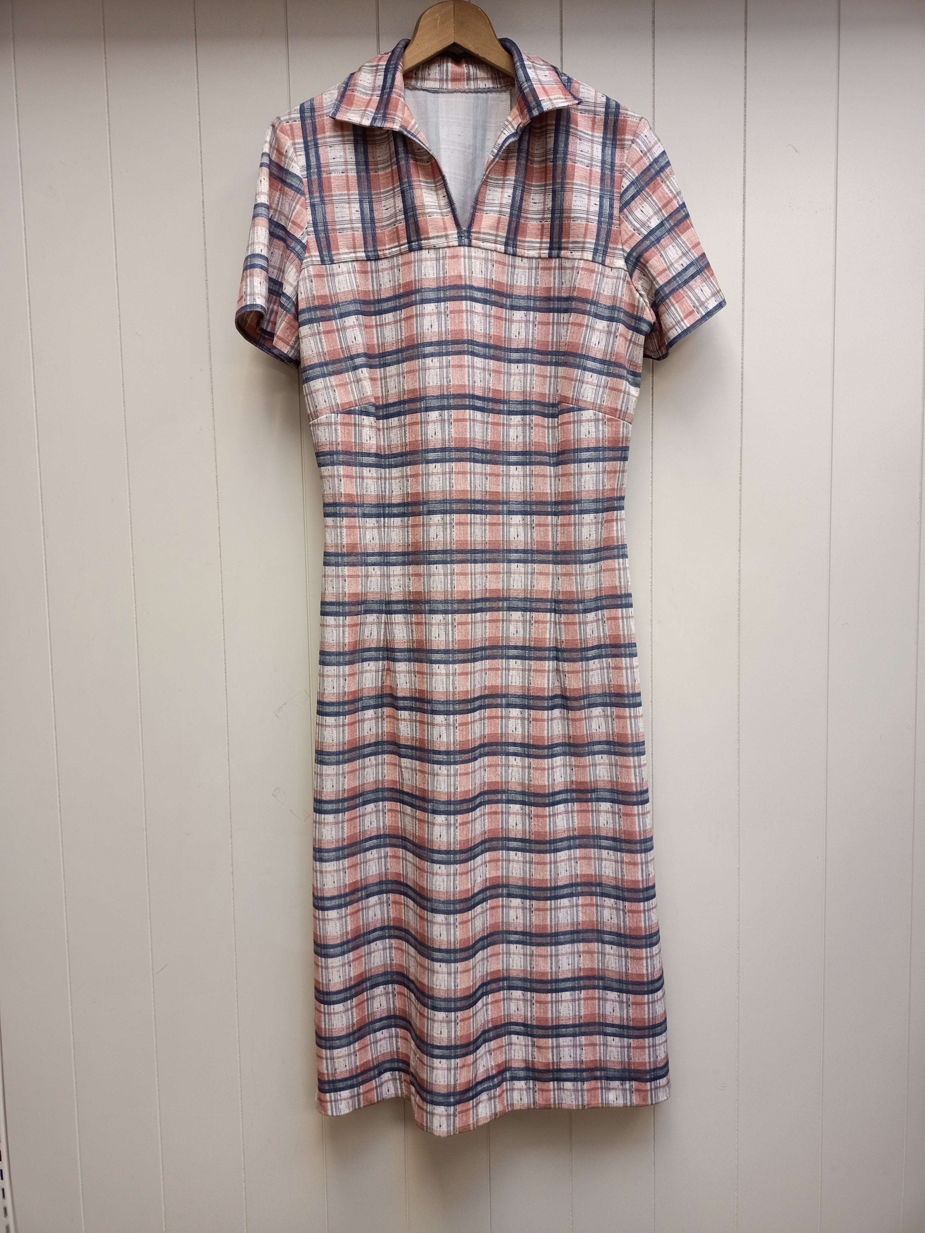 Vintage Peach Plaid Dress