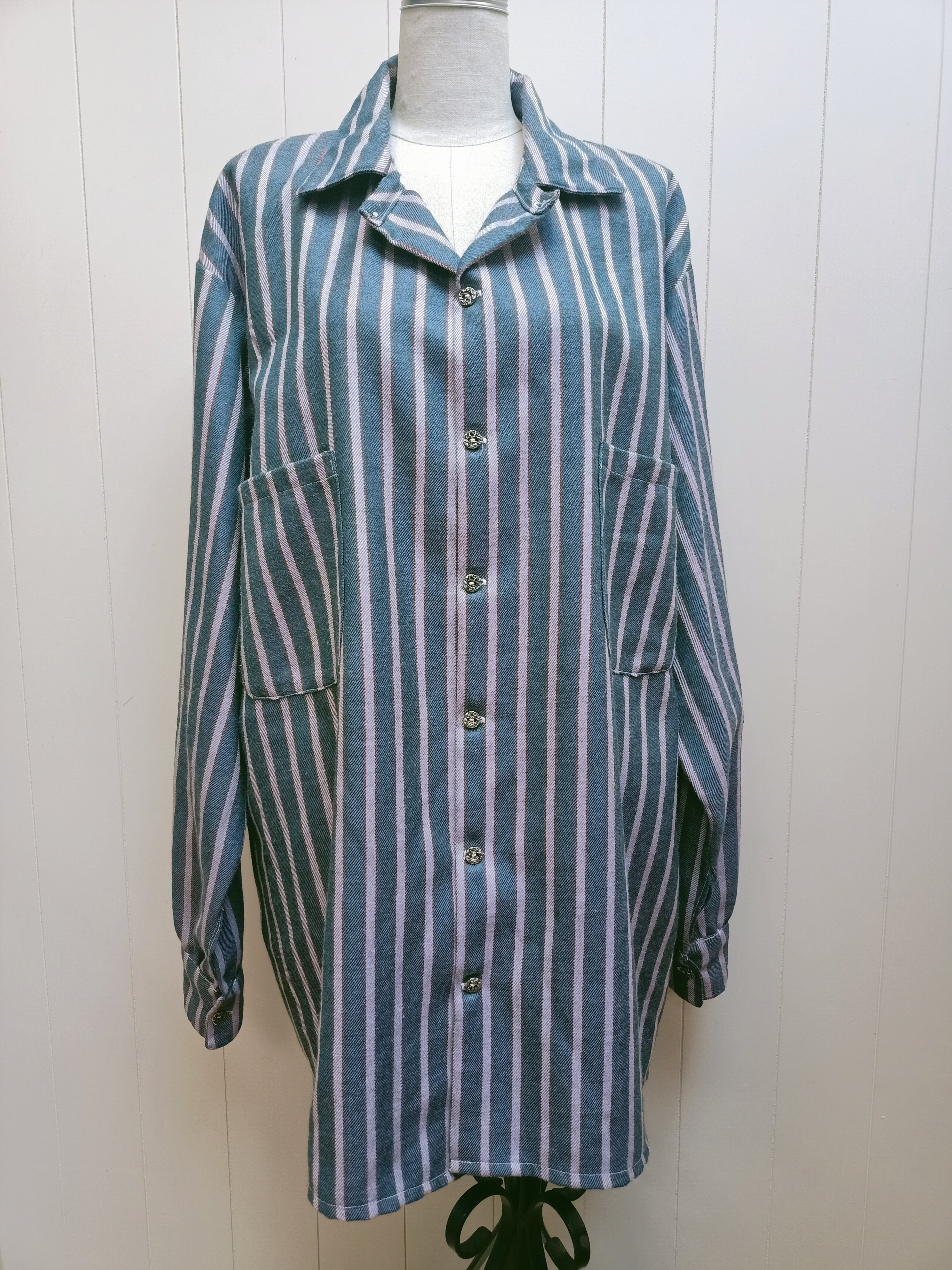 Retro Striped Button Up Shirt