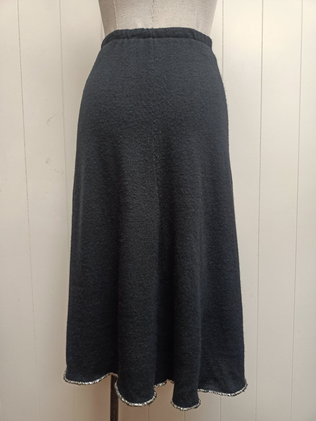 Vintage Black Gold Knit Skirt