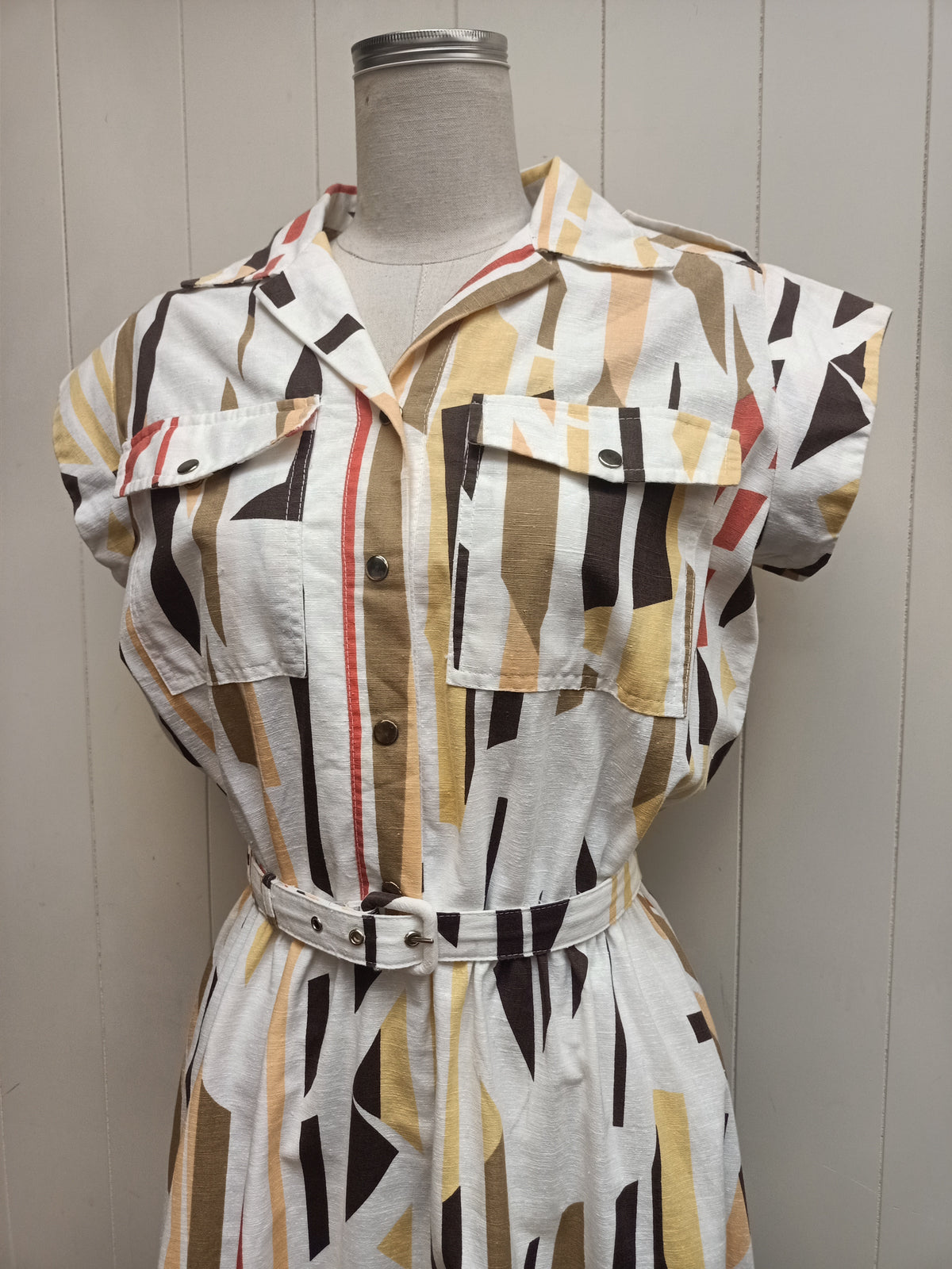 Vintage Abstract Geometric Dress