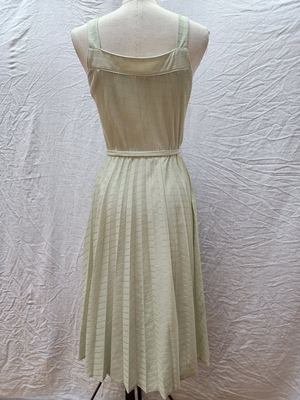 Vintage Sage Striped Dress