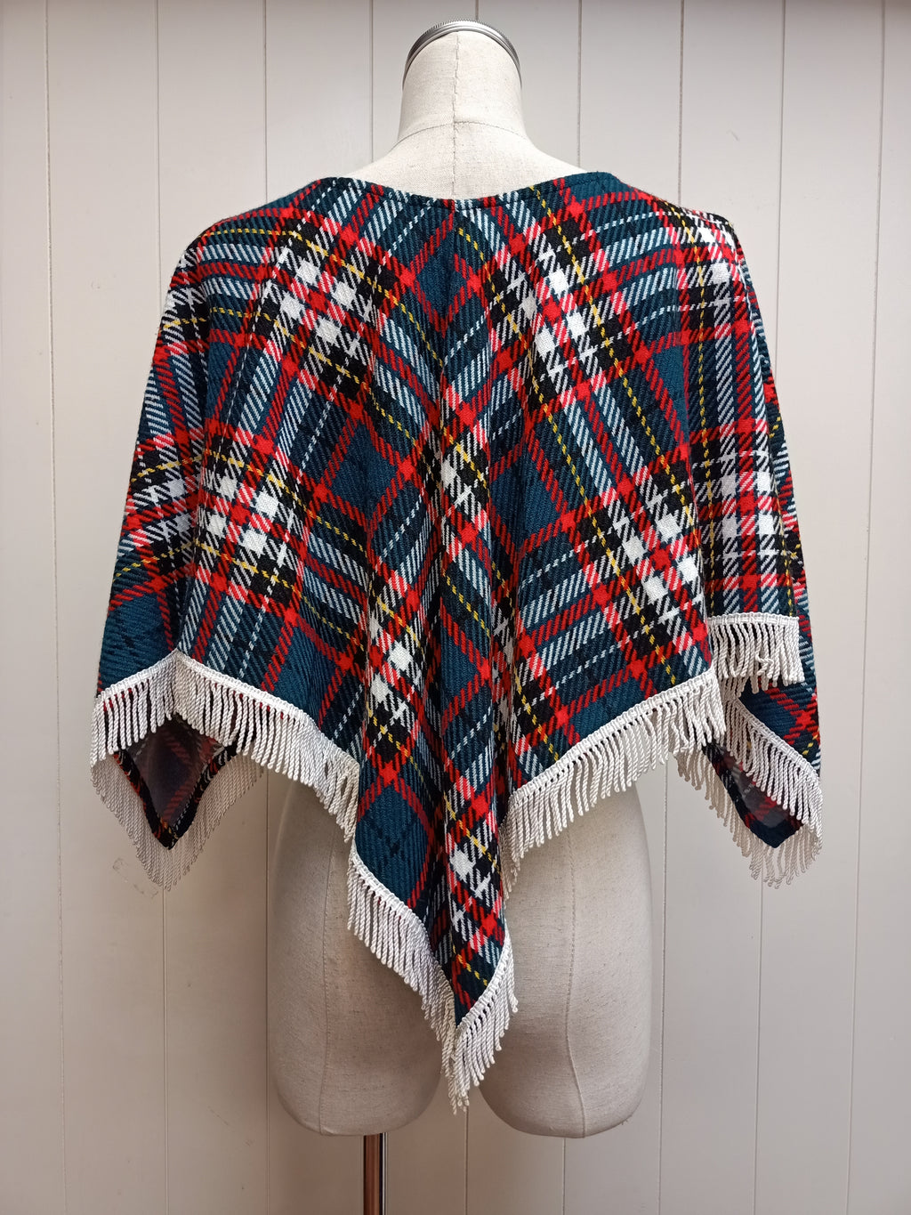 Vintage Plaid Poncho