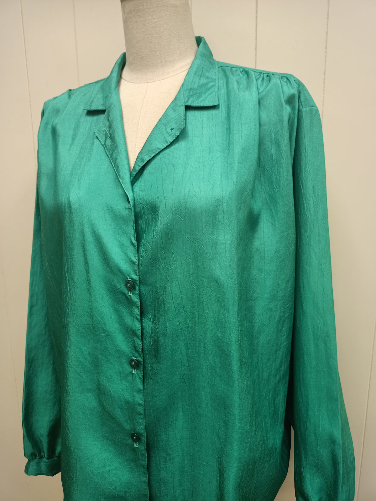 Vintage Oversized Crinkle Satin Shirt