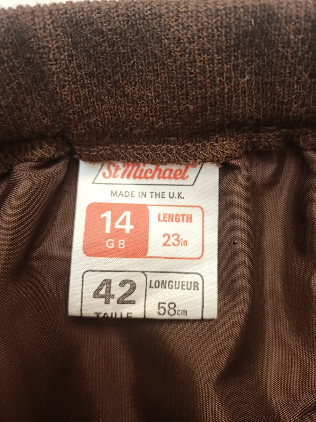 Vintage St Michael Brown Knit Skirt