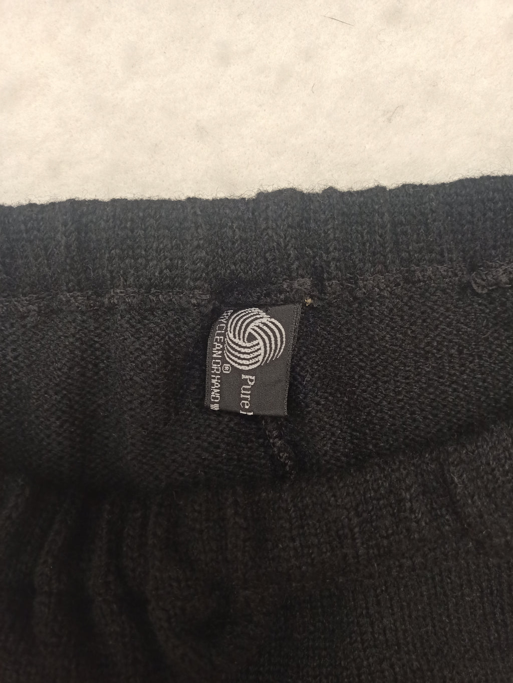 Vintage Black Wool Knit Skirt