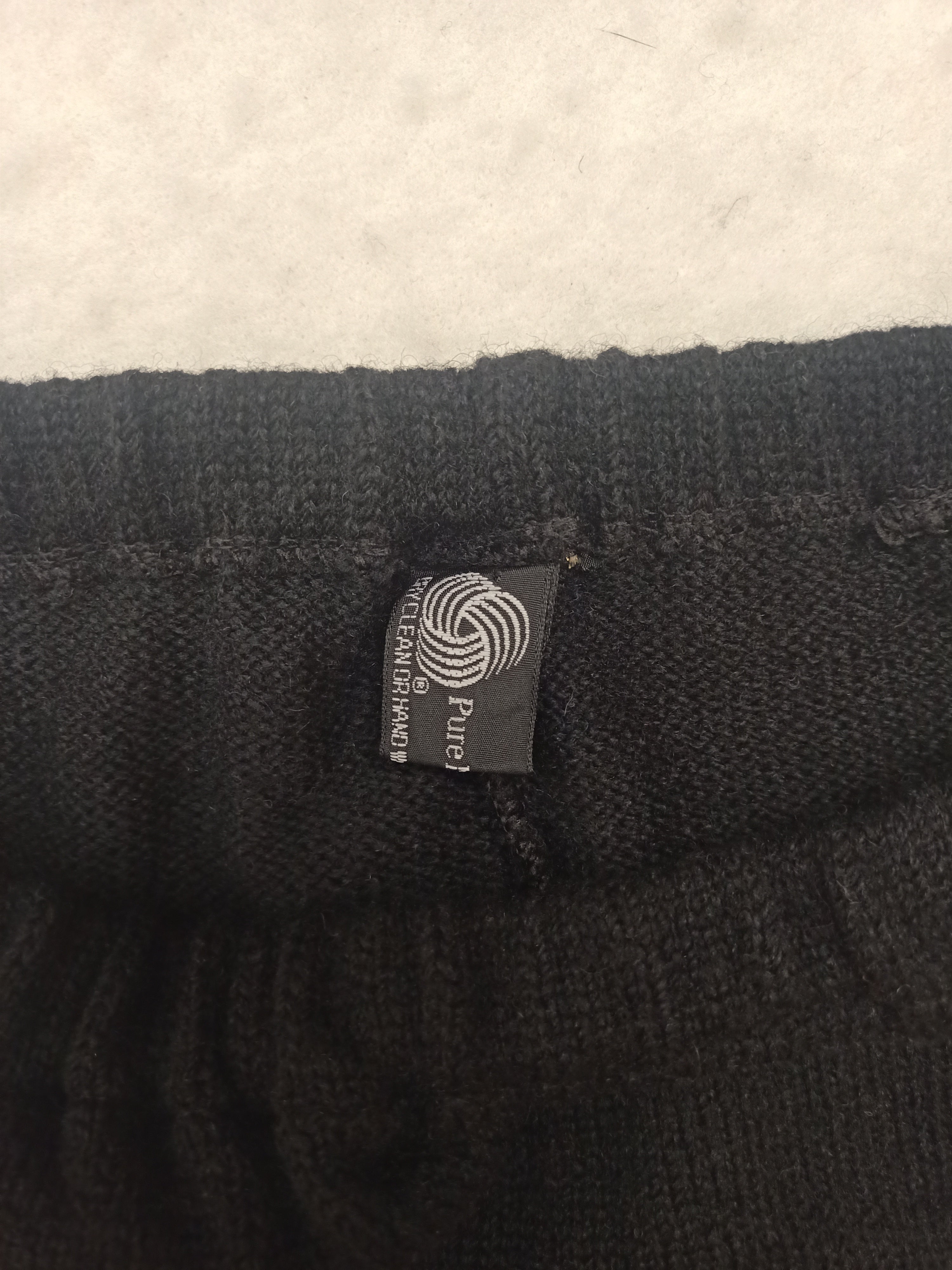 Vintage Black Wool Knit Skirt