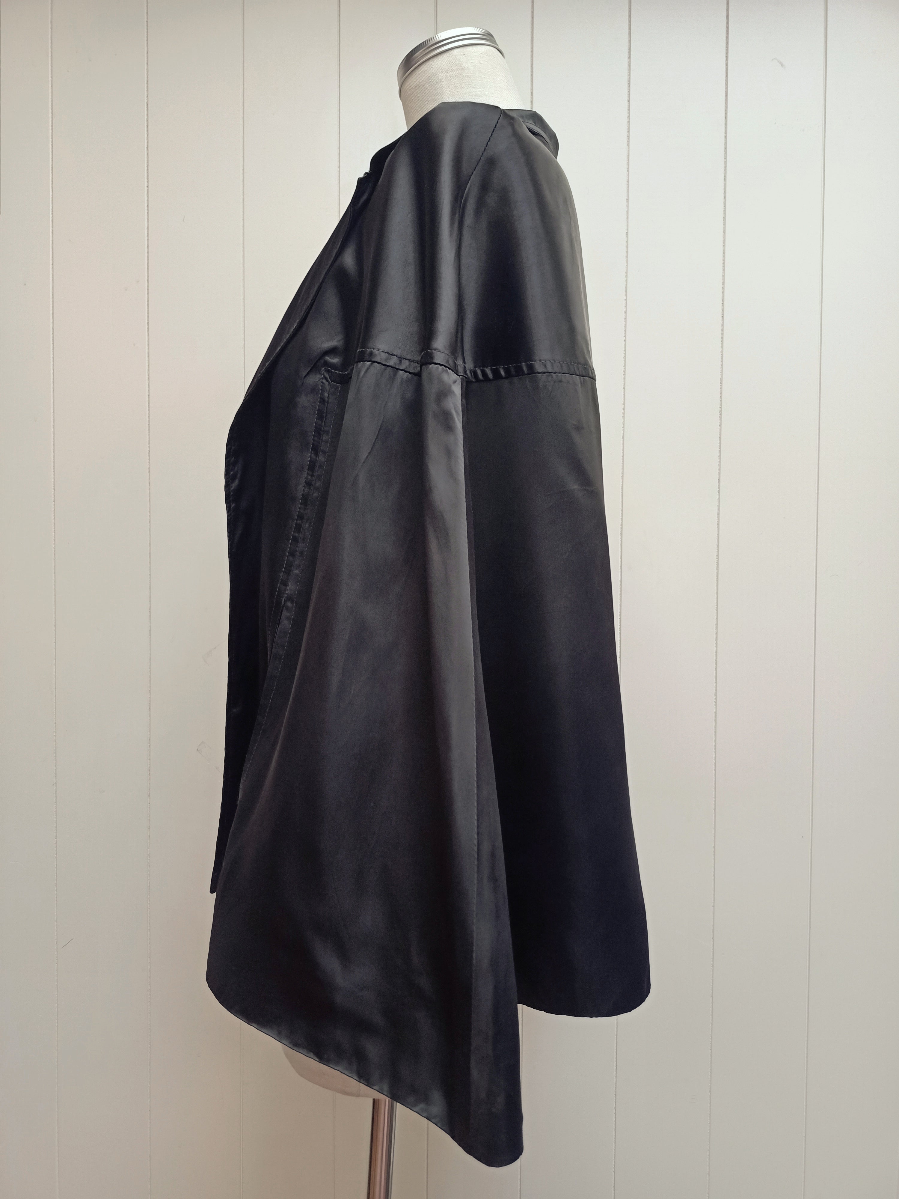 WORLD Black Satin Cape