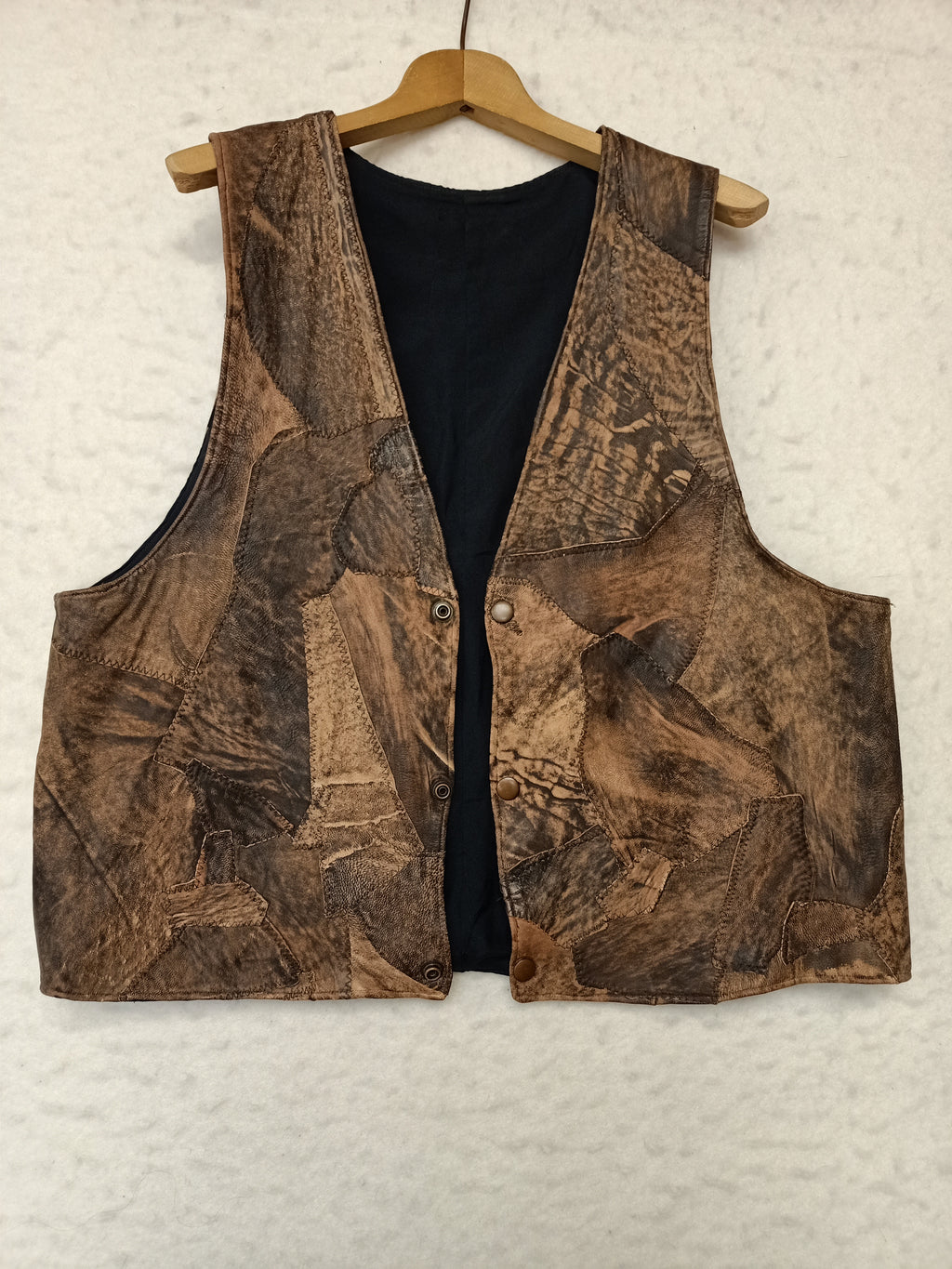 Vintage Mens Leather Patchwork Vest