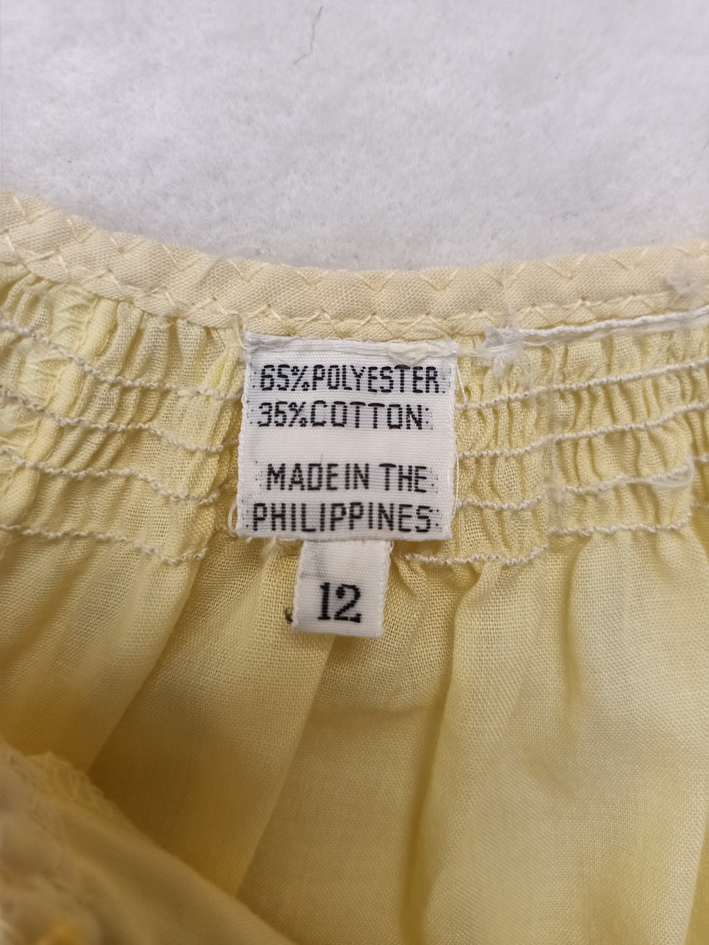 Vintage Yellow Embroidered Peasant Shirt