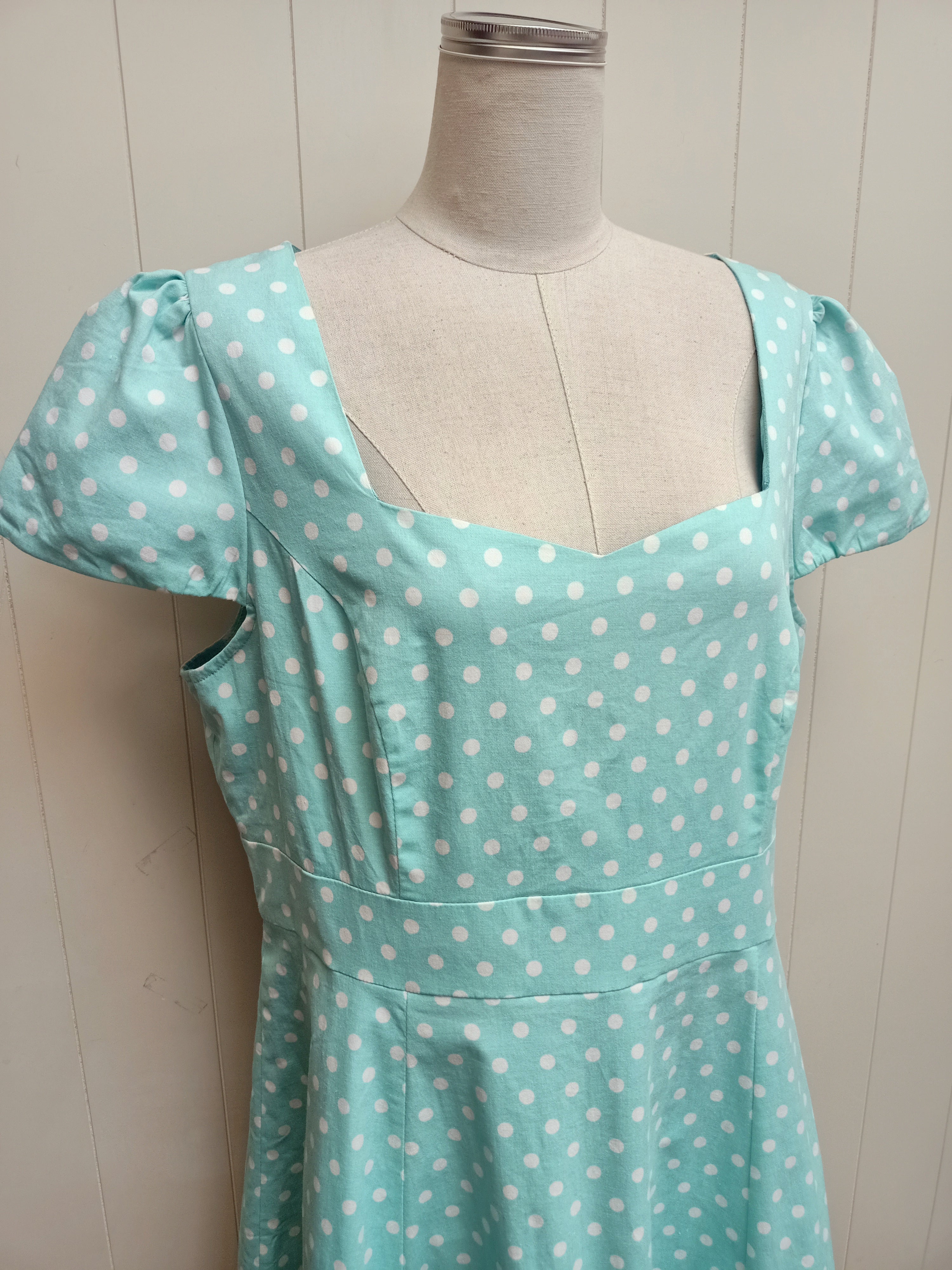 Dolly and Dotty Mint Polka Dot Dress