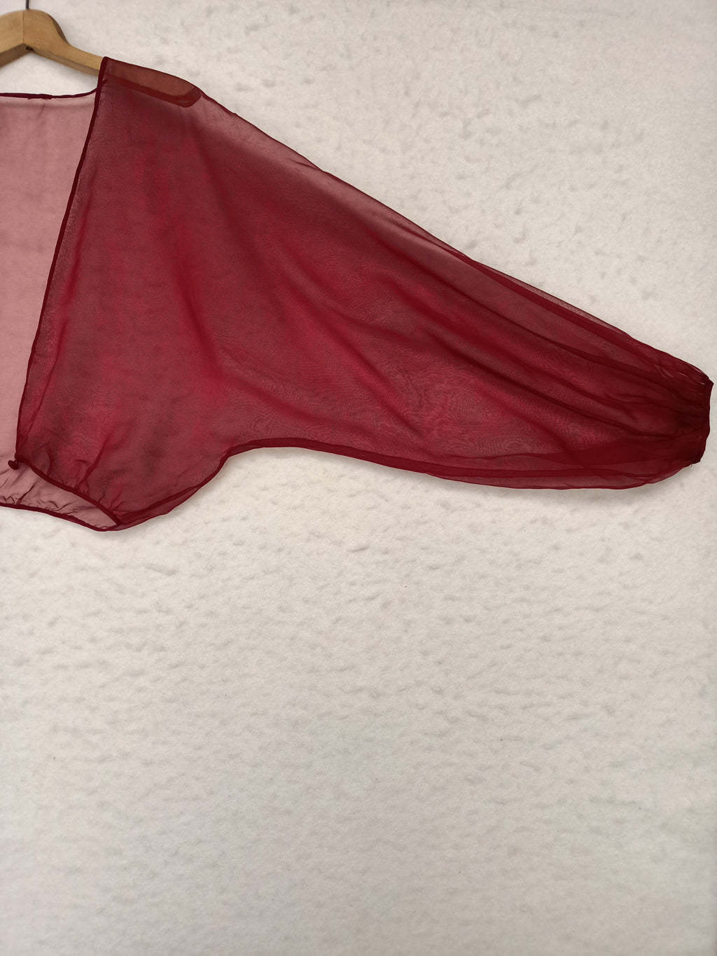 Vintage Burgundy Chiffon Shrug