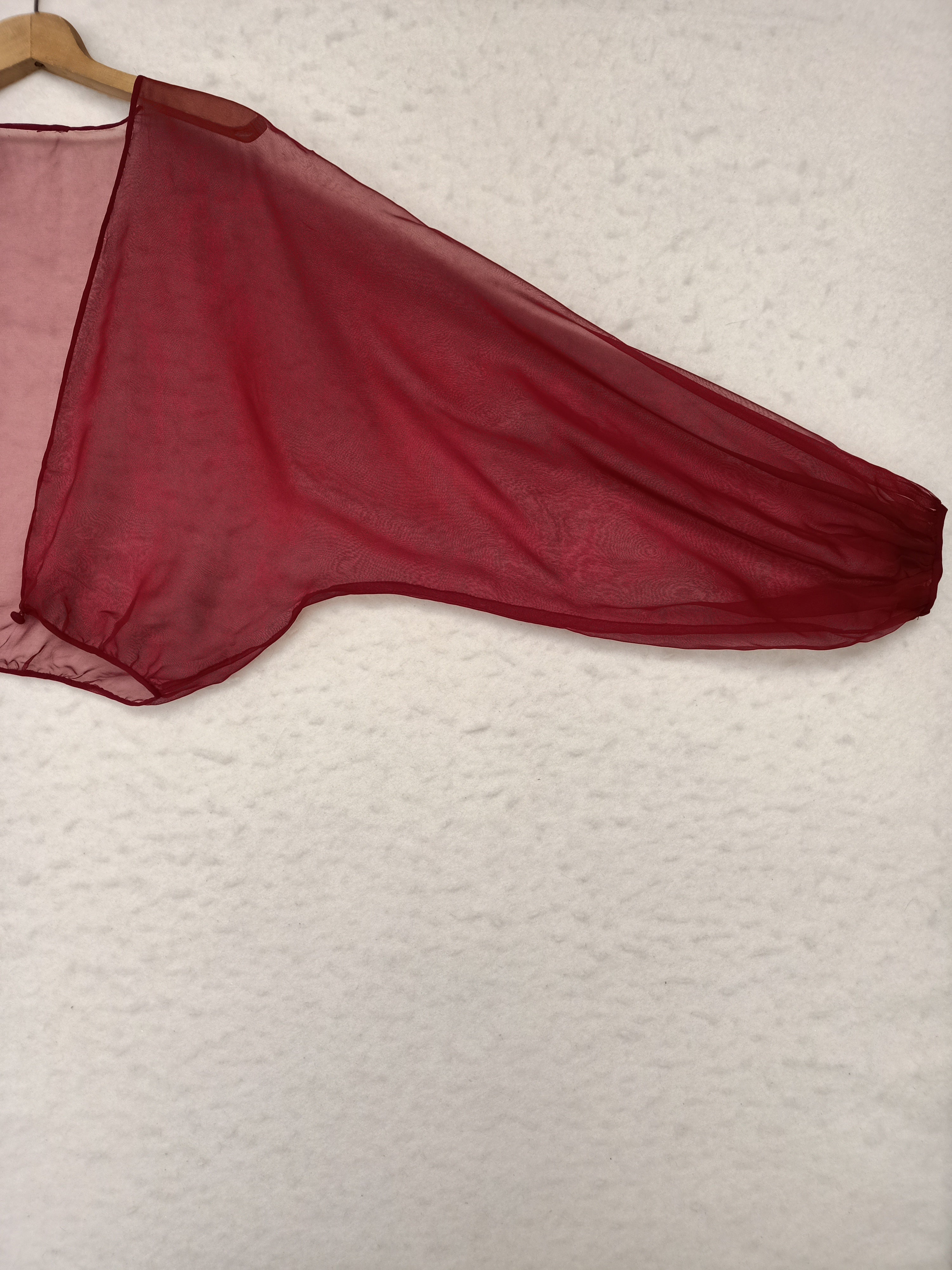 Vintage Burgundy Chiffon Shrug