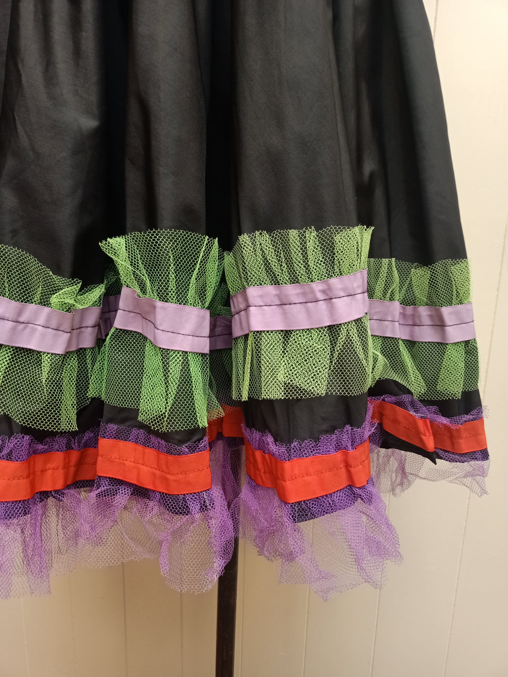 Vintage Black and Neon Skirt