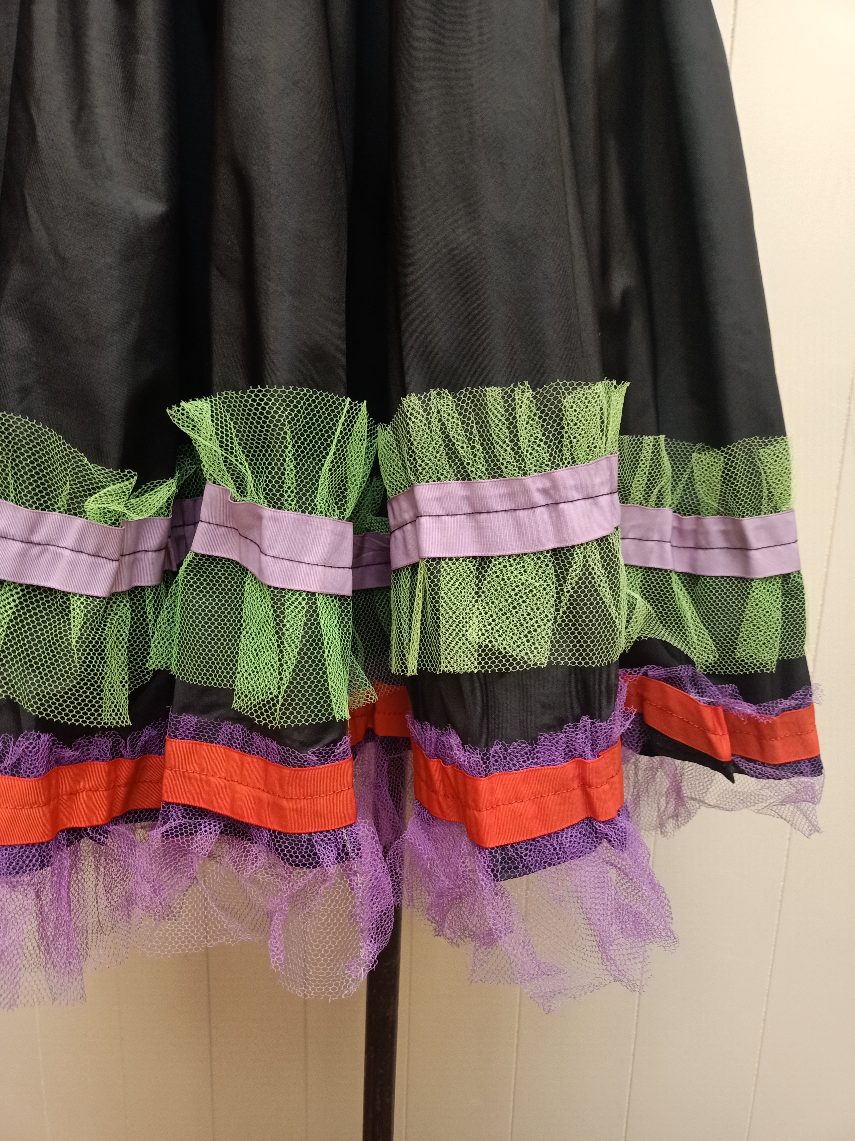 Vintage Black and Neon Skirt