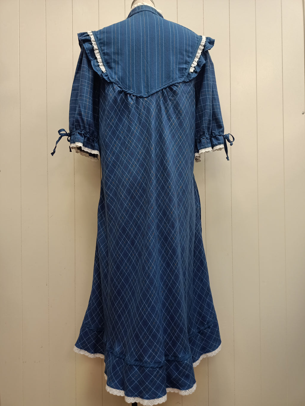 Vintage Blue Check Prairie Dress