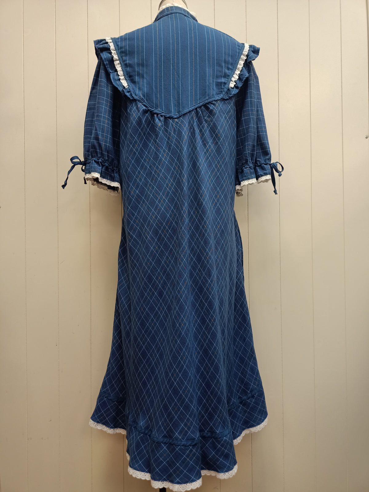 Vintage Blue Check Prairie Dress