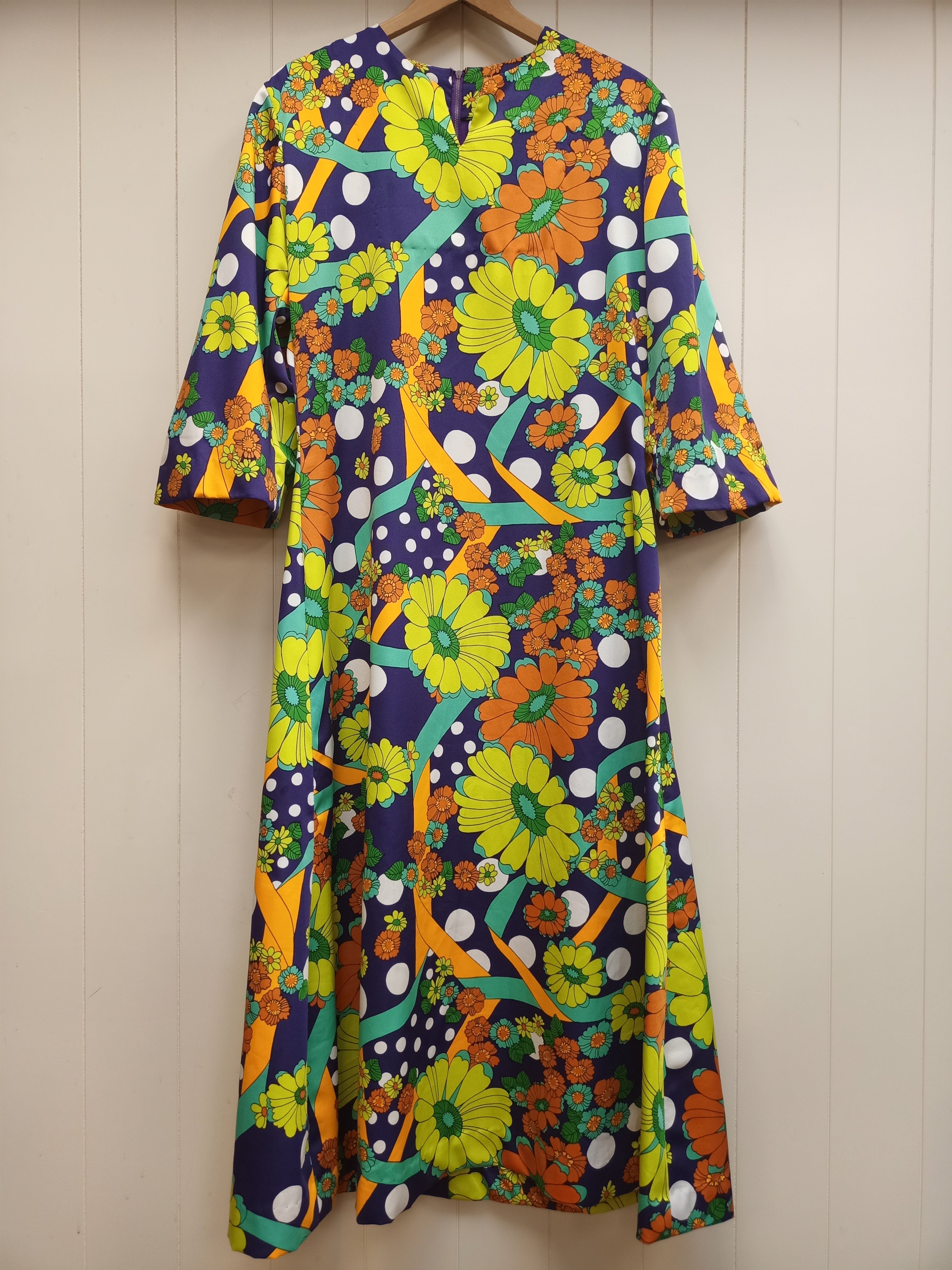 Vintage Floral Polka Dot Dress