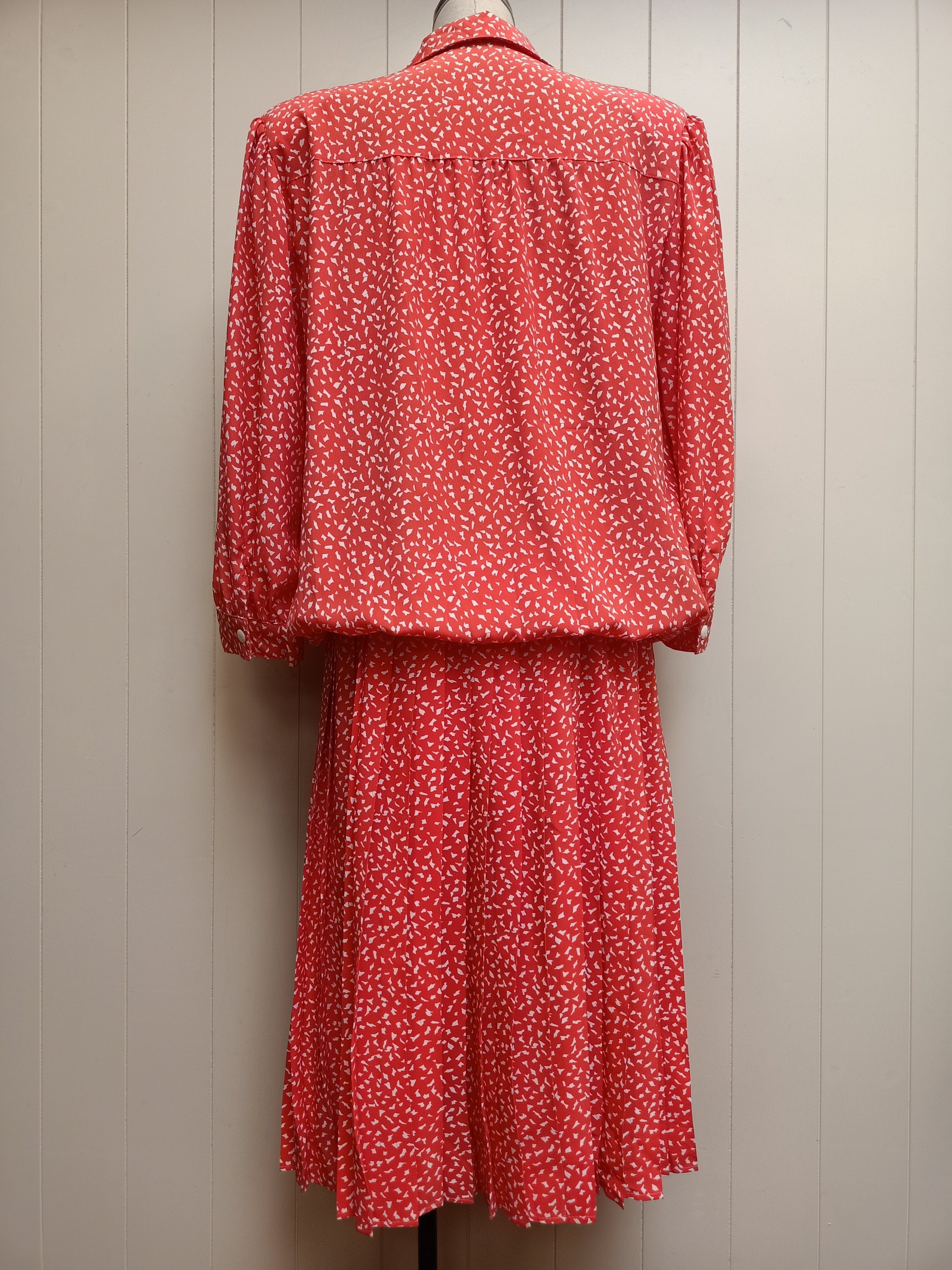 Vintage Coral Drop Waist Dress