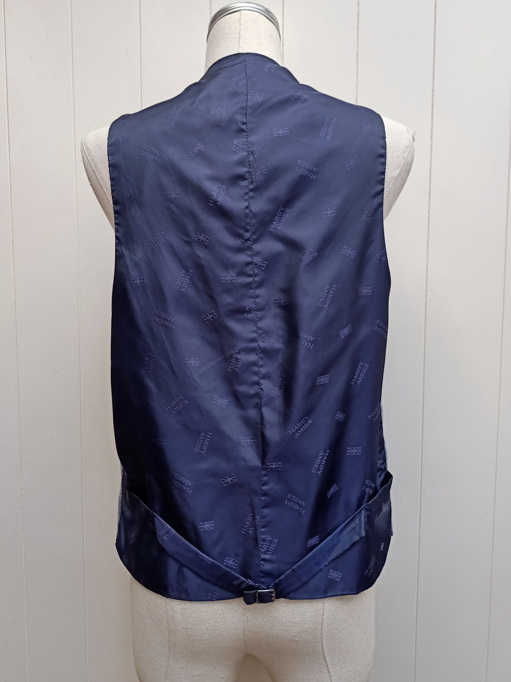 Mens Hardy Amies Grey Striped Waistcoat