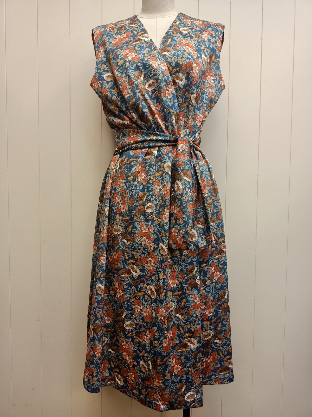 Vintage Floral Crossover Dress