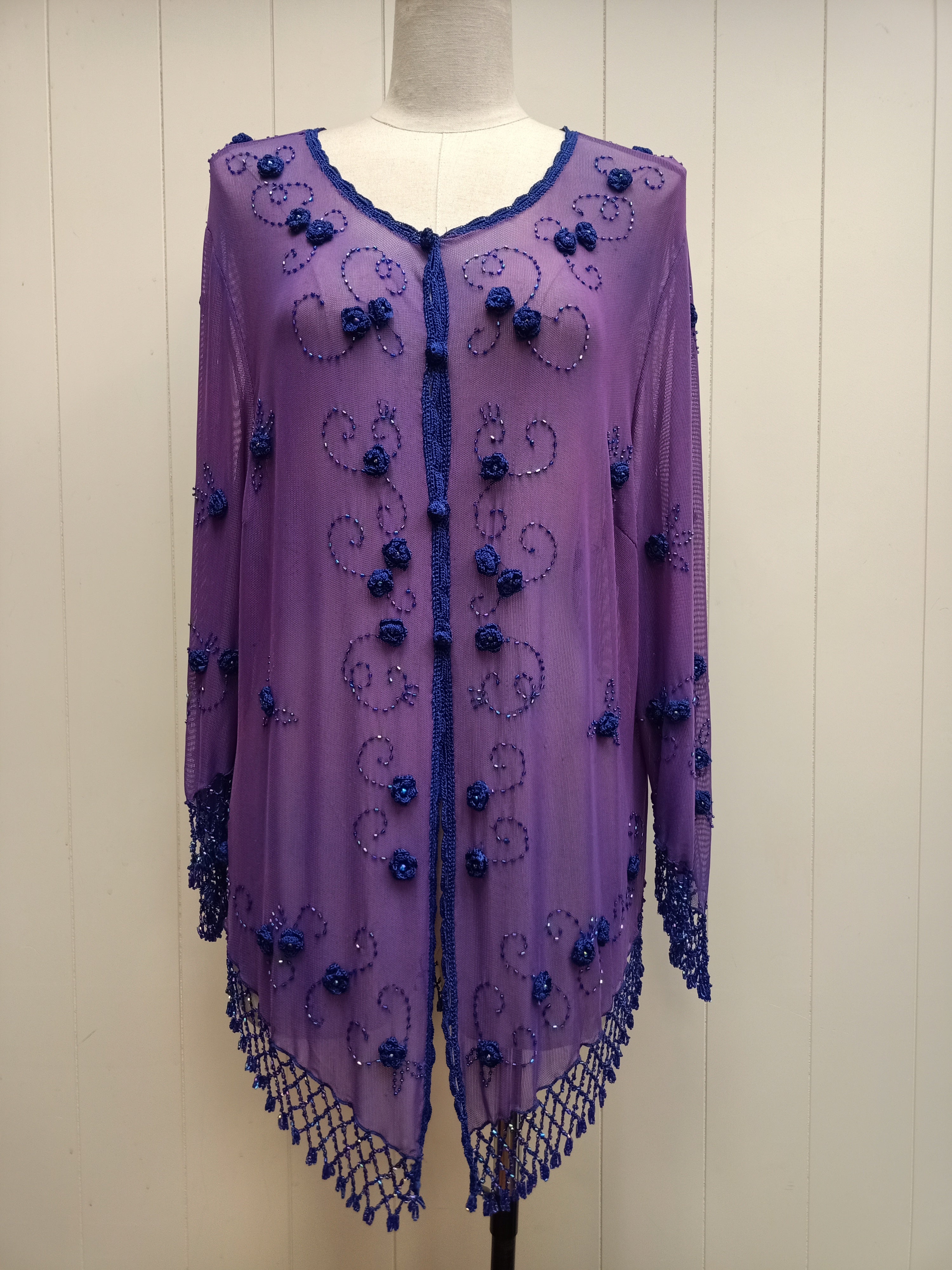Vintage Mesh Bejeweled Cardigan