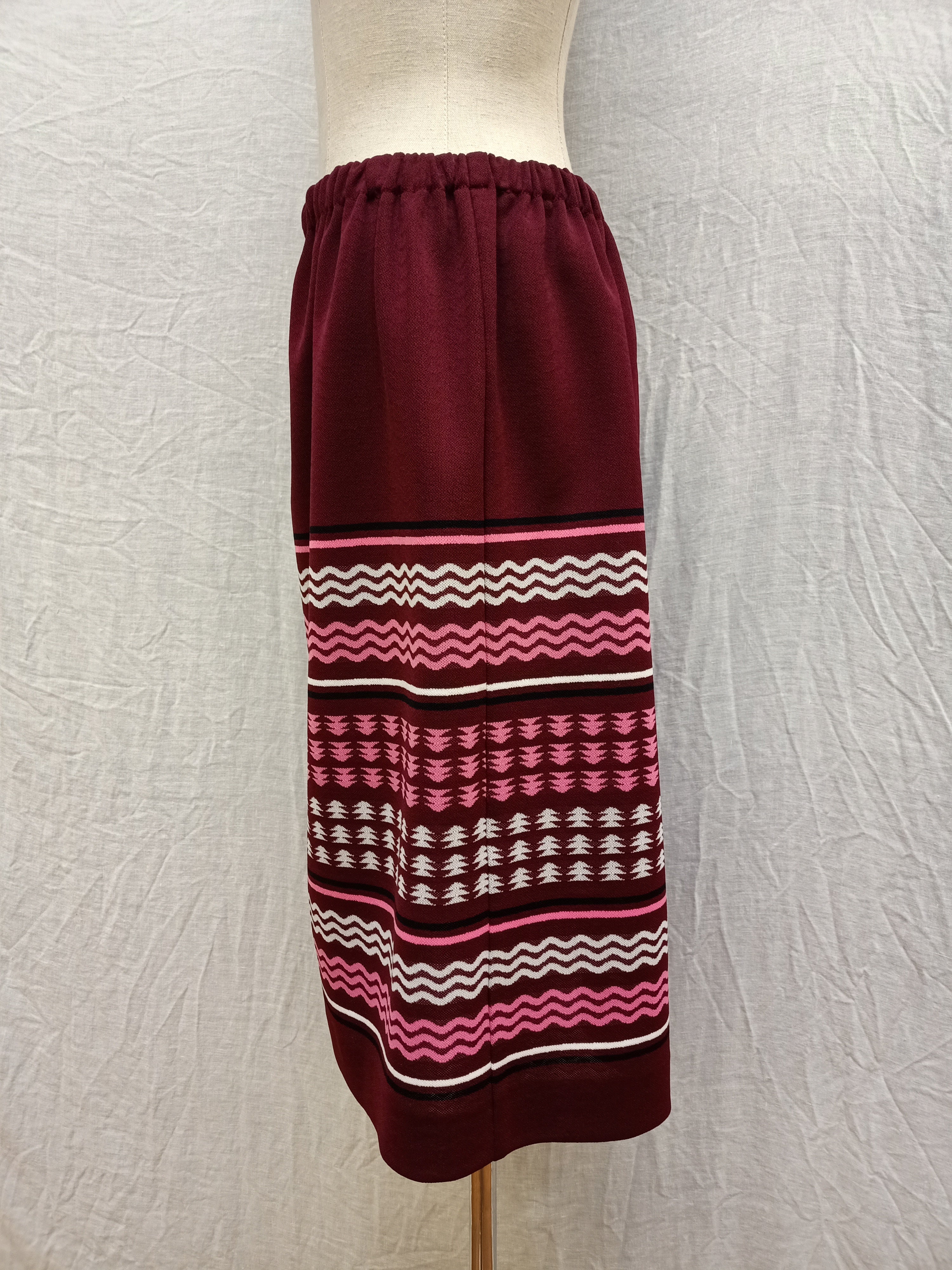 Vintage Striped Border Print Skirt