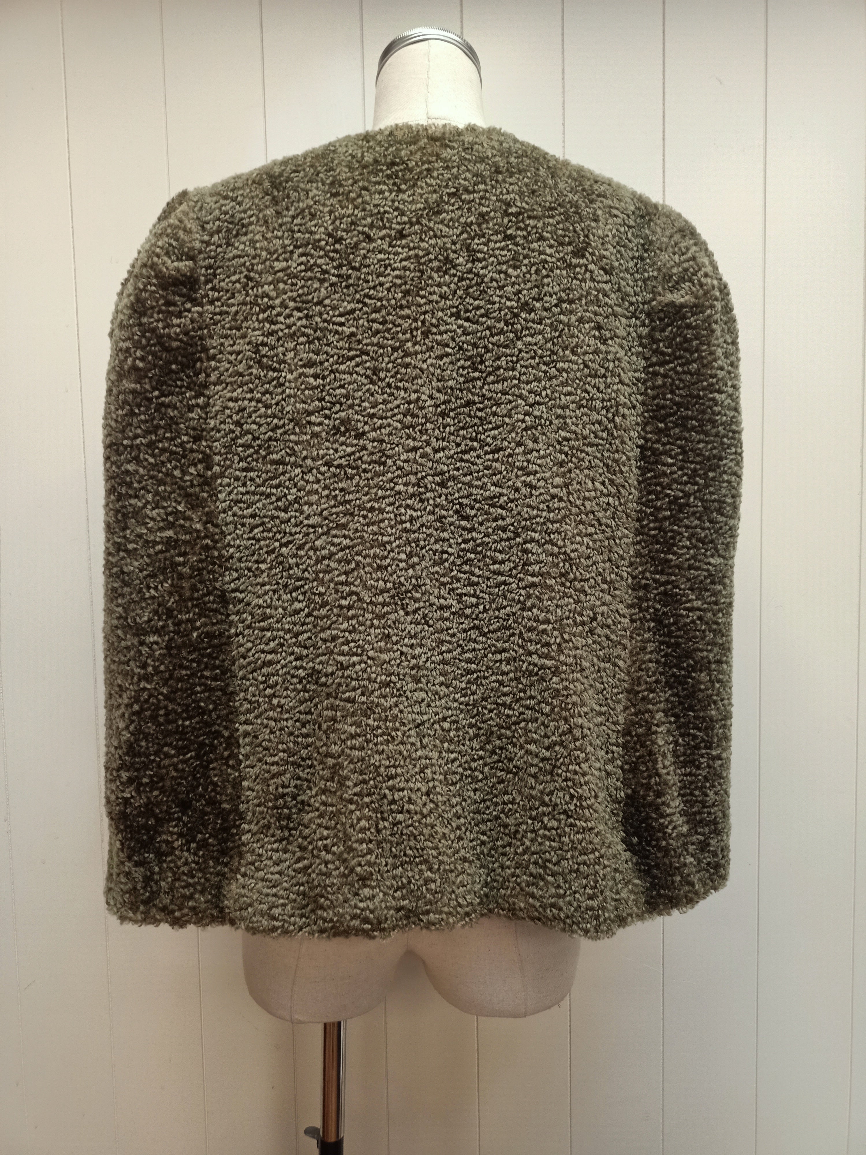 Vintage Sherpa Boucle Green Cape