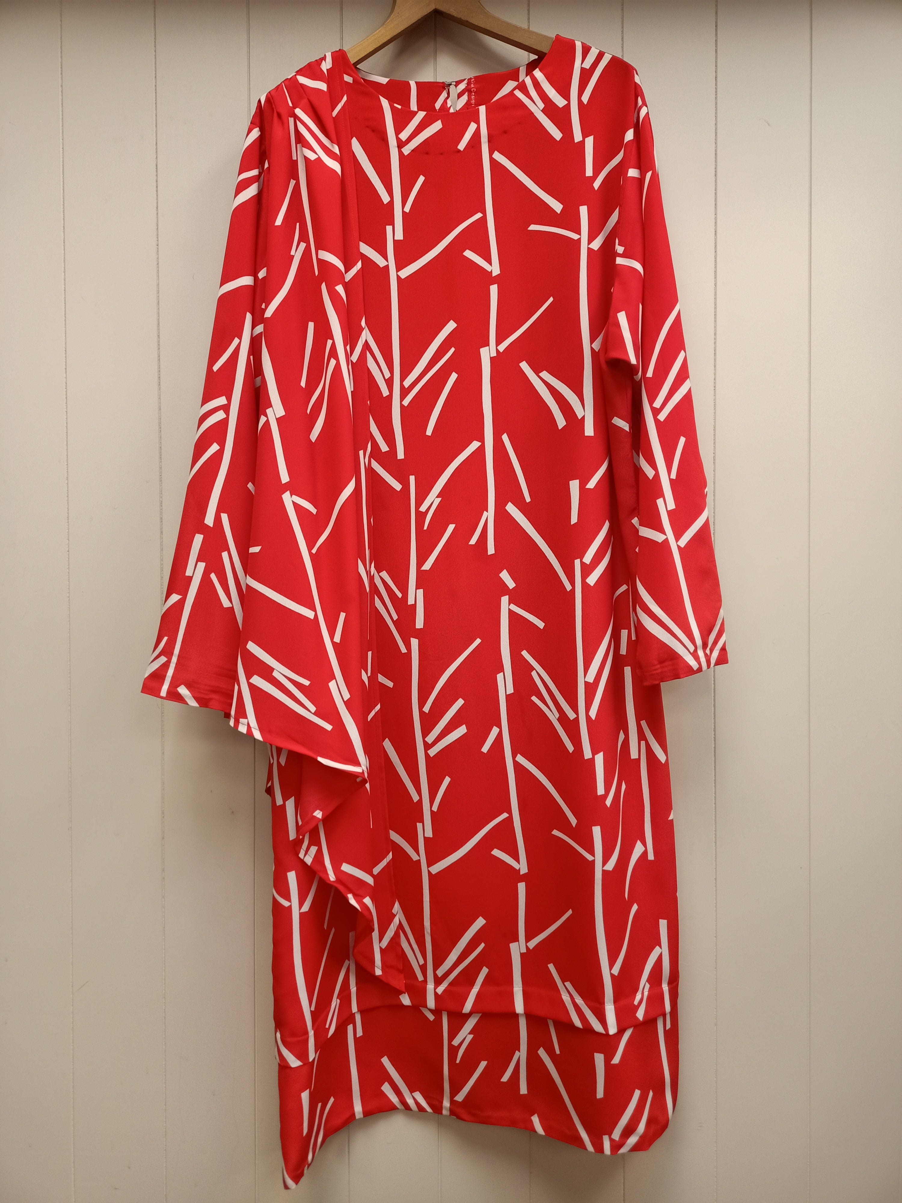 Vintage Red Abstract Dress