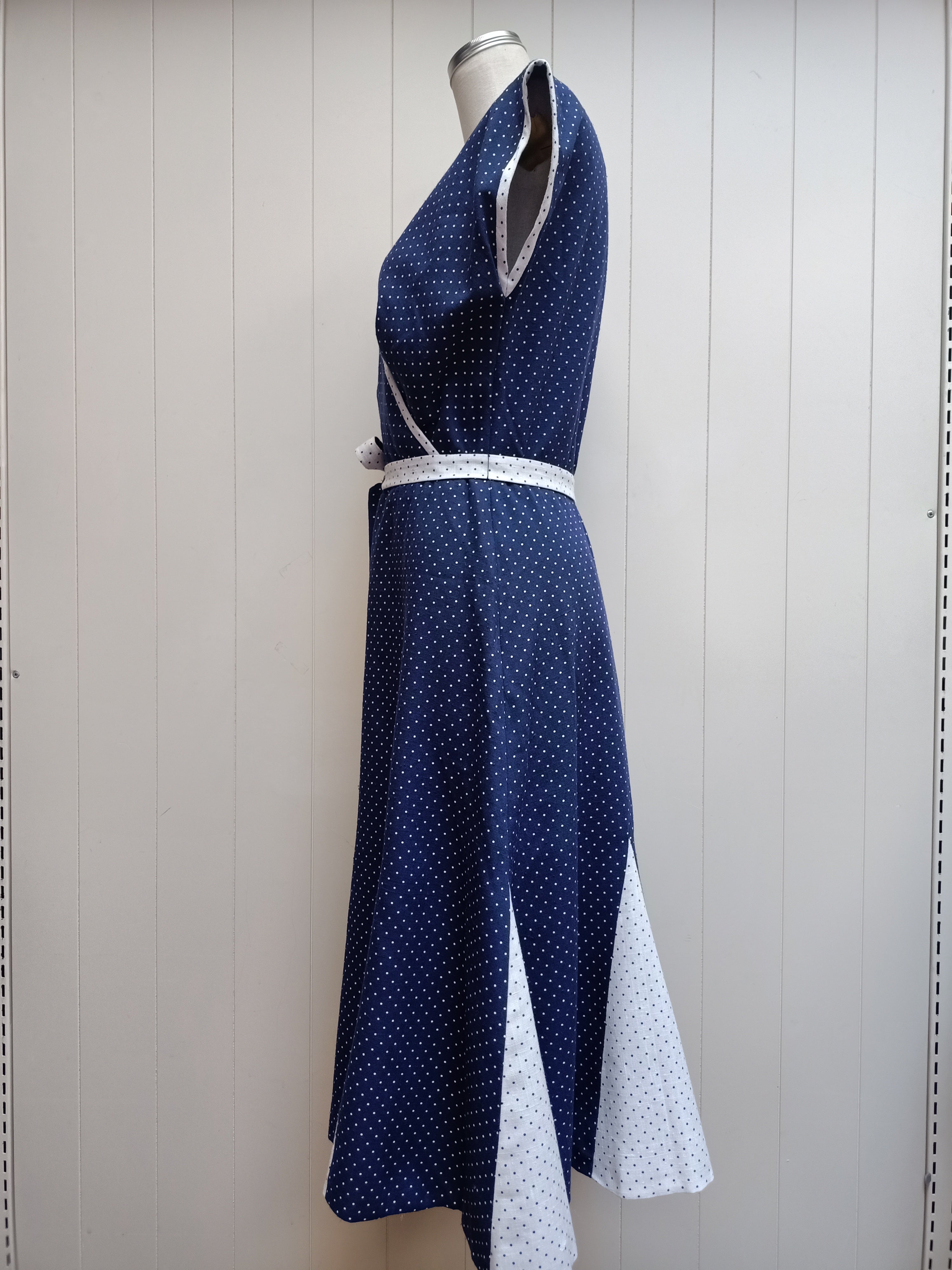 Vintage Polka Dot Godet Dress