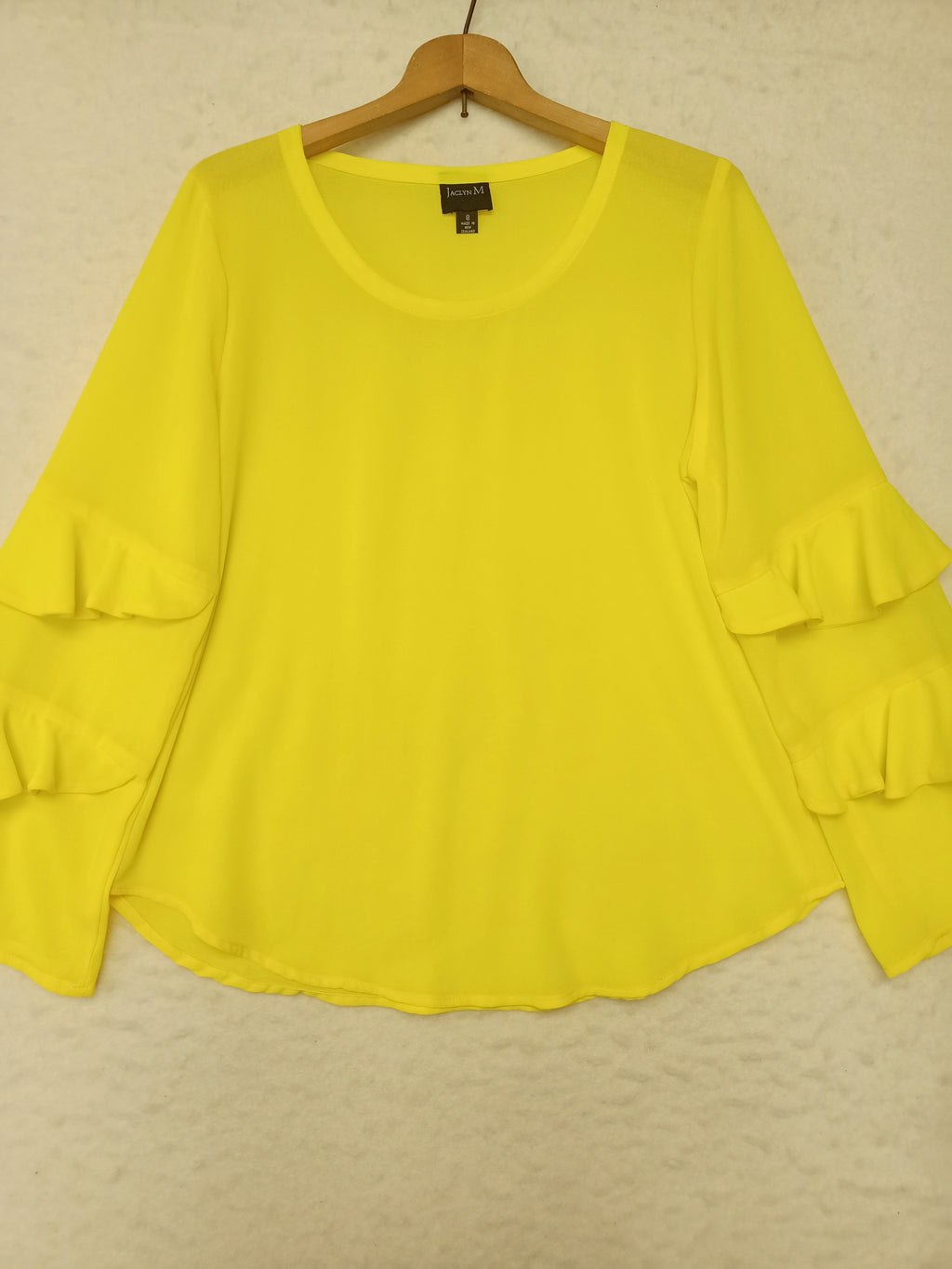 Jaclyn M Neon Yellow Ruffle Shirt